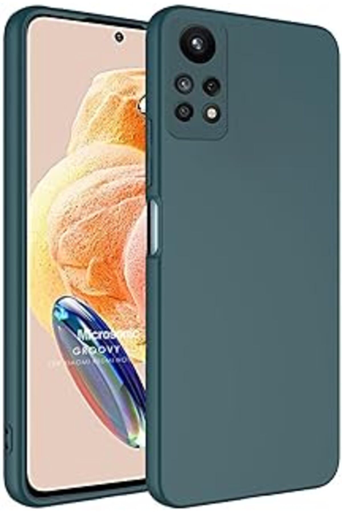 ebadi Redmi Note 12 Pro 4G Için Kılıf Groovy Soft Koyu Yeşil [Redmi Note 12 Pro 4G Ile Uyumlu