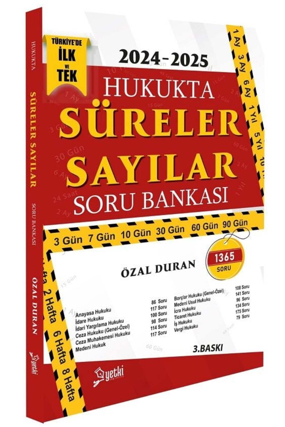 Yetki Yayıncılık Yetki 2025 Hakimlik Hukukta Süreler Sayılar Soru Bankası