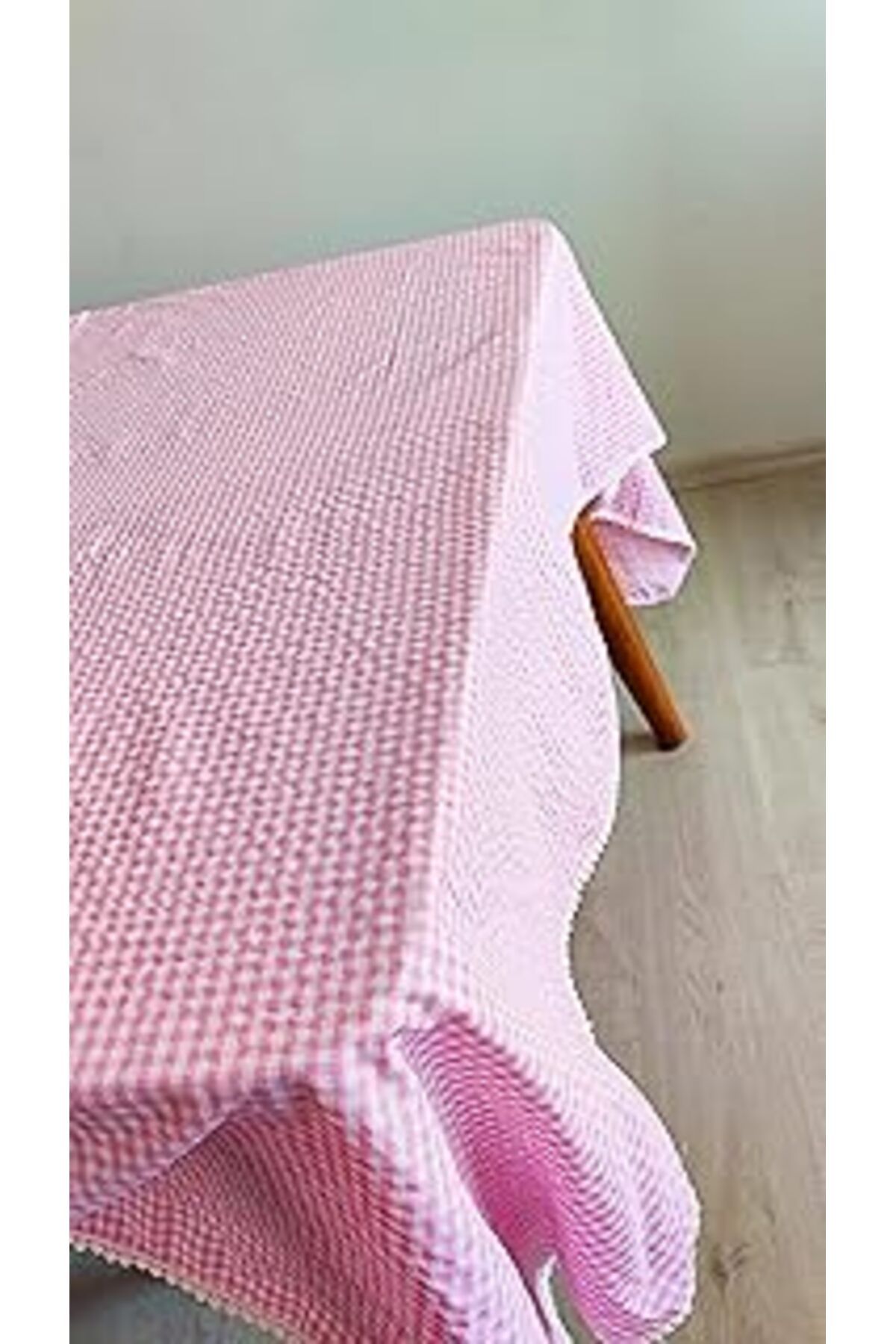 ShopZum Sofra Bezi & Piknik Örtüsü Dantel Detaylı 170X170 Cm (Pembe)