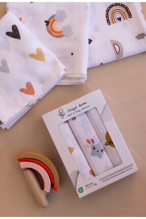 lizayn home Çok Amaçlı Müslin Örtü & Battaniye 3'lü Set %100 Pamuk Oeko-teks ...