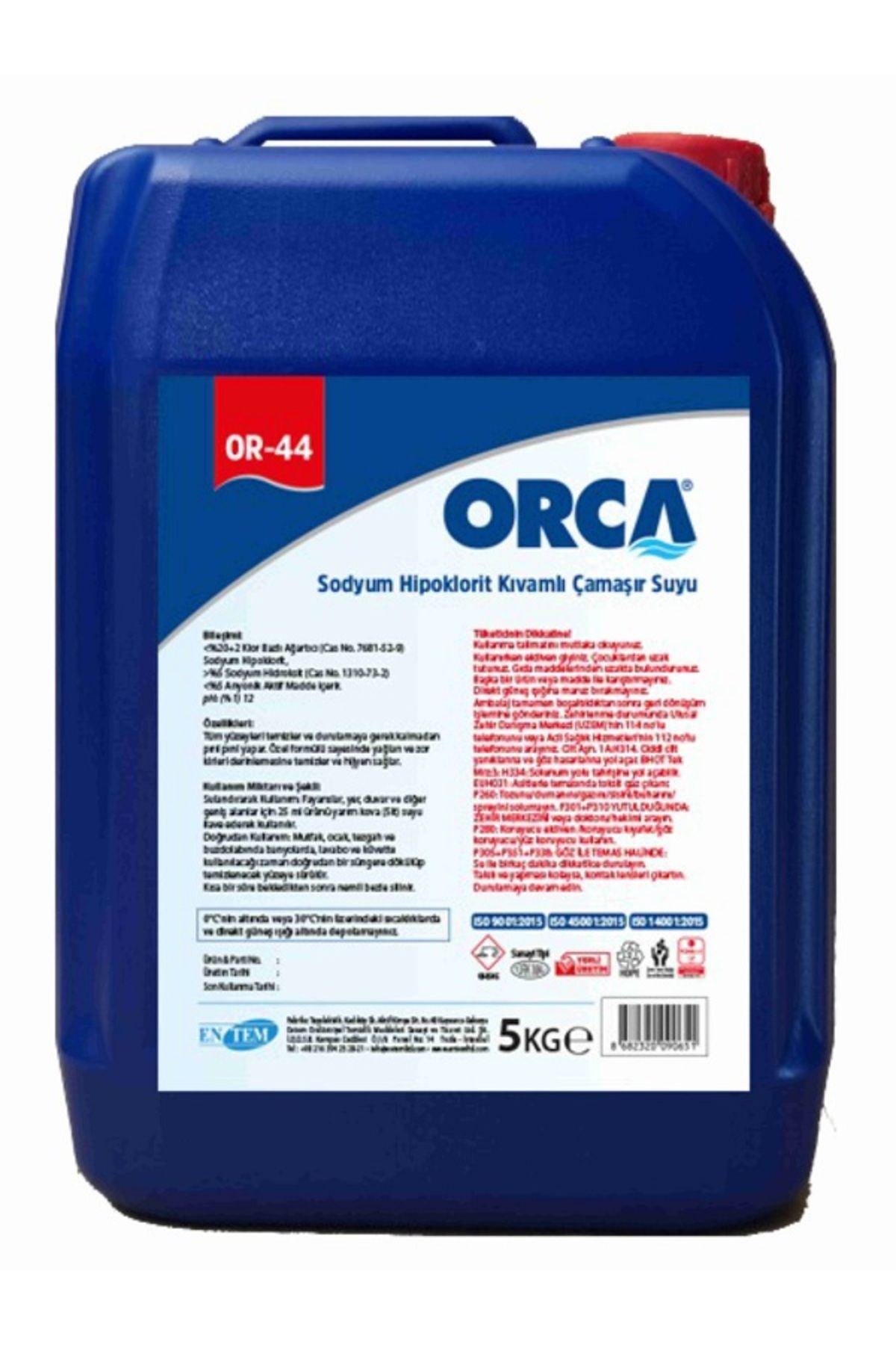 Orca Kıvamlı Çamaşır Suyu 5 Litre 4 Adet