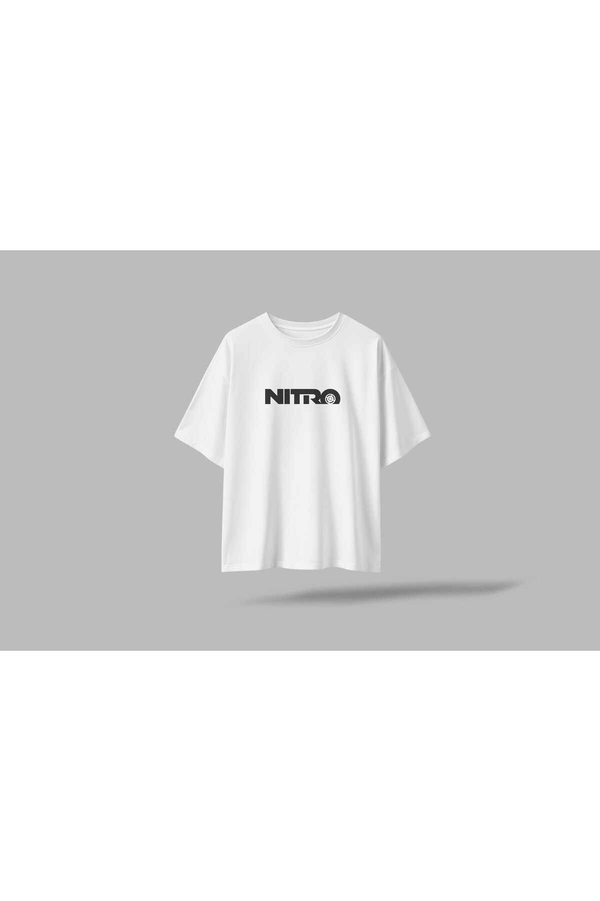 BERİLDEN Nitro Yazılı Baskılı Oversize T-Shirt Unisex