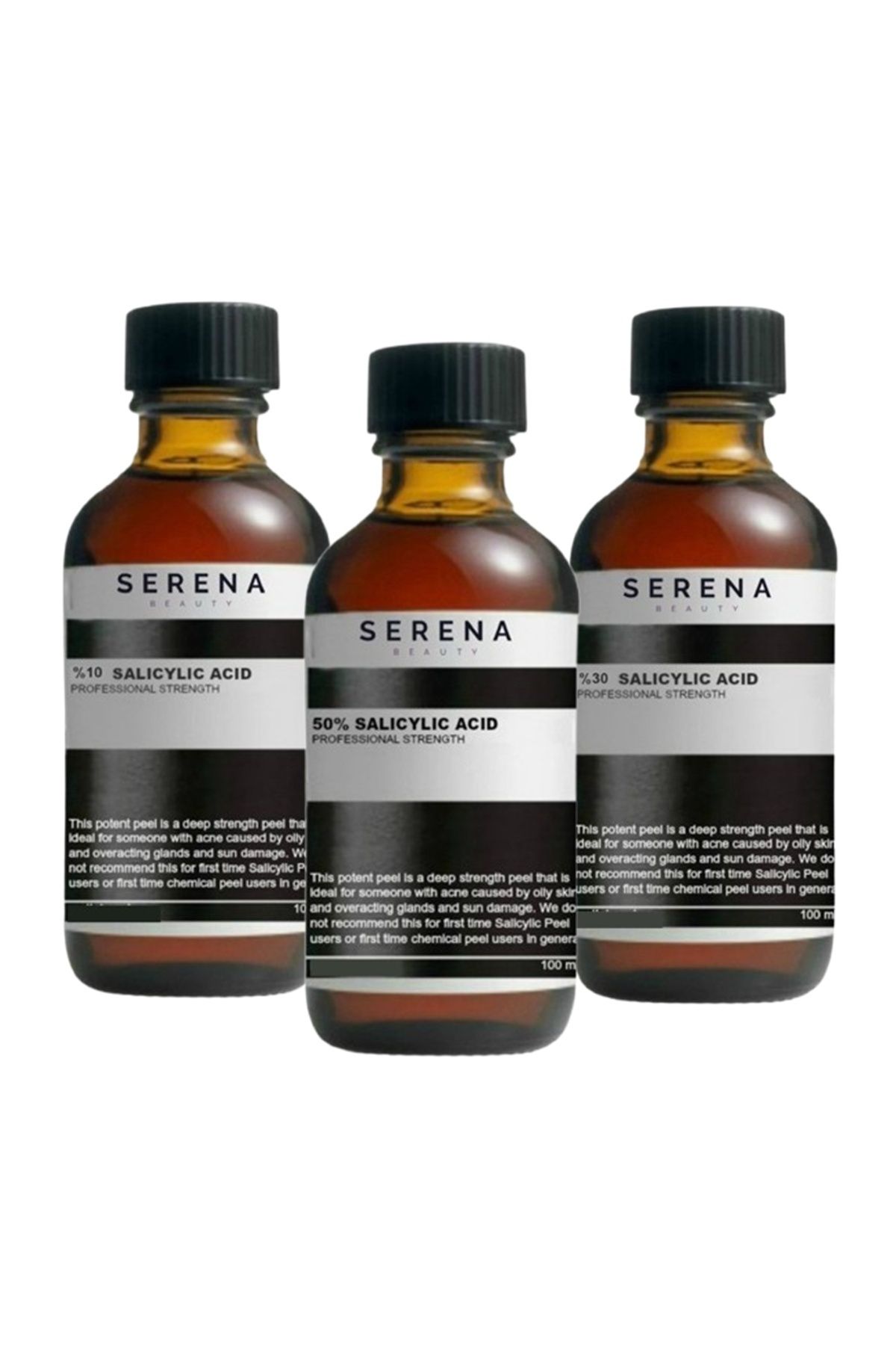 serena beauty Profesyonel Boy Salisilik Asit Set Herbiri 100 ml x 3 Adet %10+%30+%50