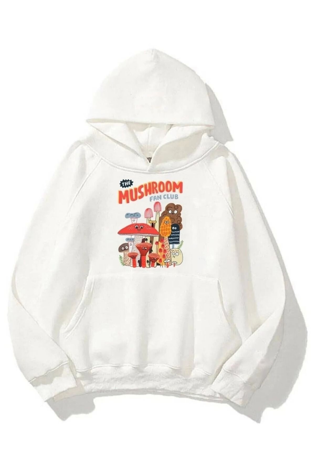 Bravebell Unisex The Mushroom Fan Club Beyaz Sweatshirt Hoodie