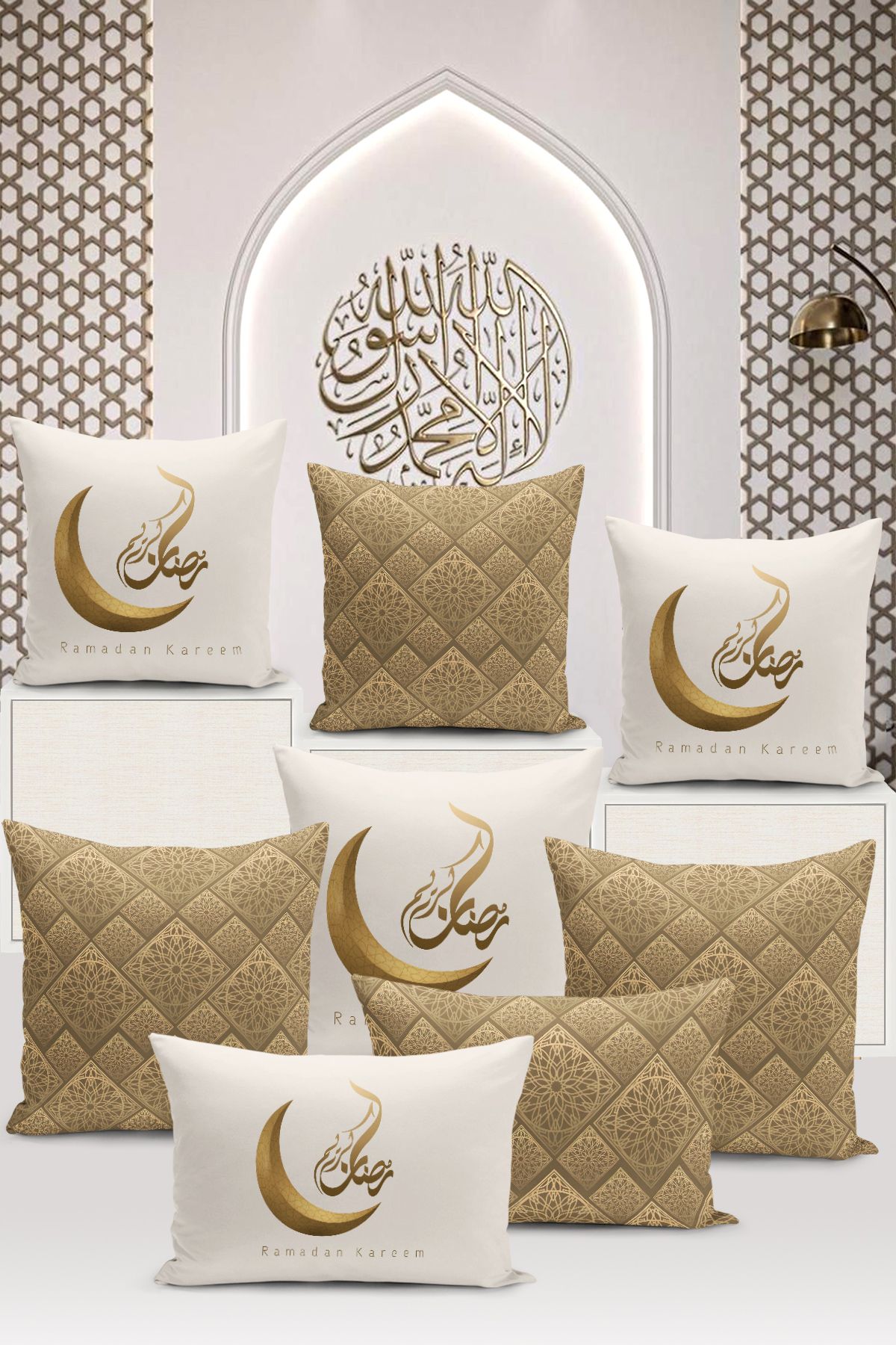 Bertille Home-Ramadan Series - Set of 8 Digital Printed Throw Pillow Covers 1