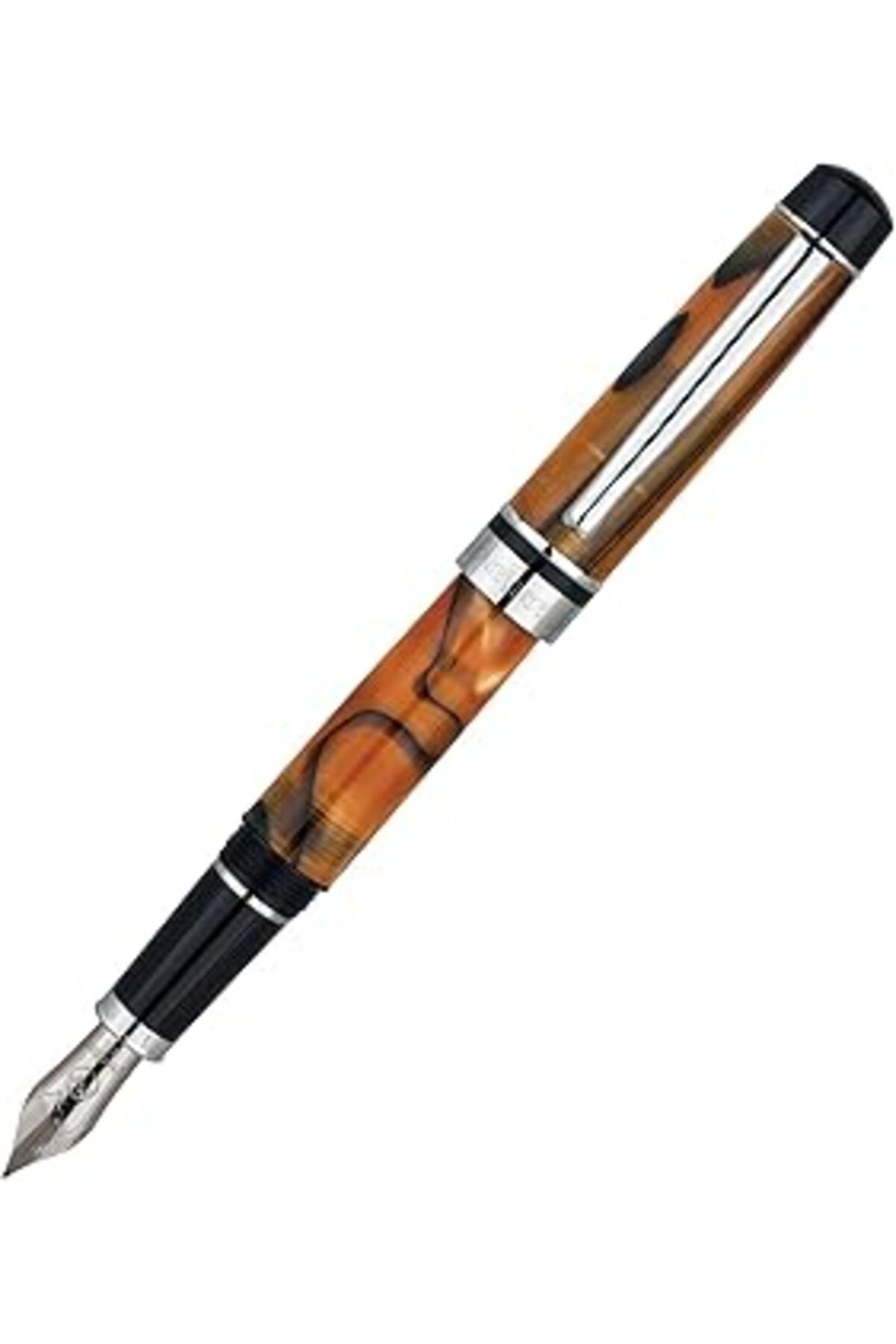 ebadi Monteverde Fountain Pen Tiger Eye Swirl - F