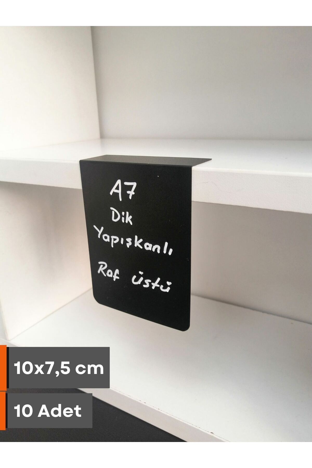 Şeffaf Etiket 10 Ad PVC Karatahta Siyah Ürün Etiket A7 10x7,5 cm Yapışkanlı Raf Fiyat Etiketi Dik Yapışan isimlik