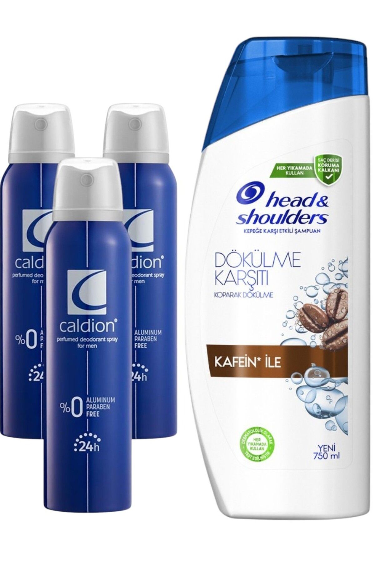 Caldion For Men Classic Deodorant 150ML x 3 Adet + Head-Shoulders Dökülme Karşıtı Şampuan 750 ml