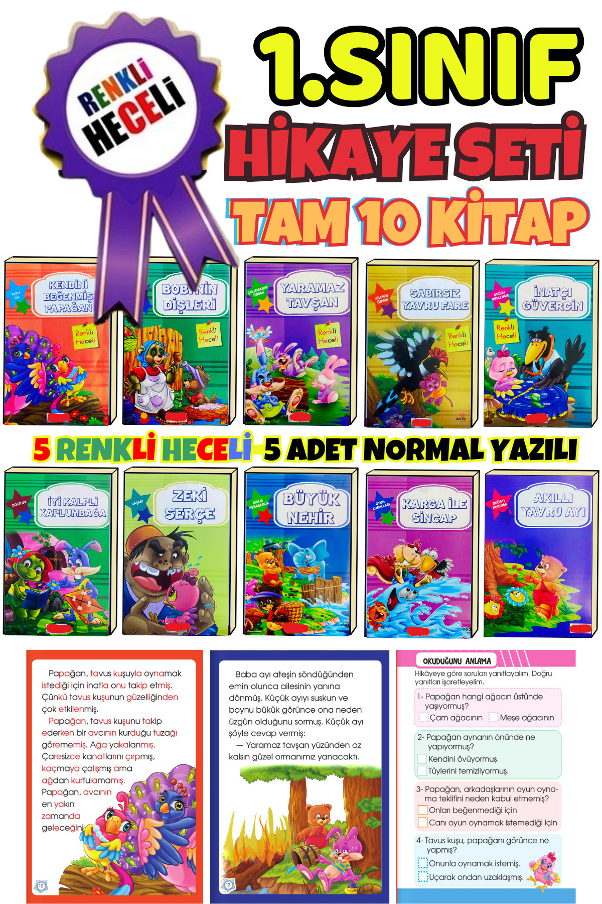 GÖNÜL YAYINCILIK 1.sınıf Ve 2.sınıflar Için Hızlı Okuma Seti(RENKLİ HECELİ HİKAYELER)