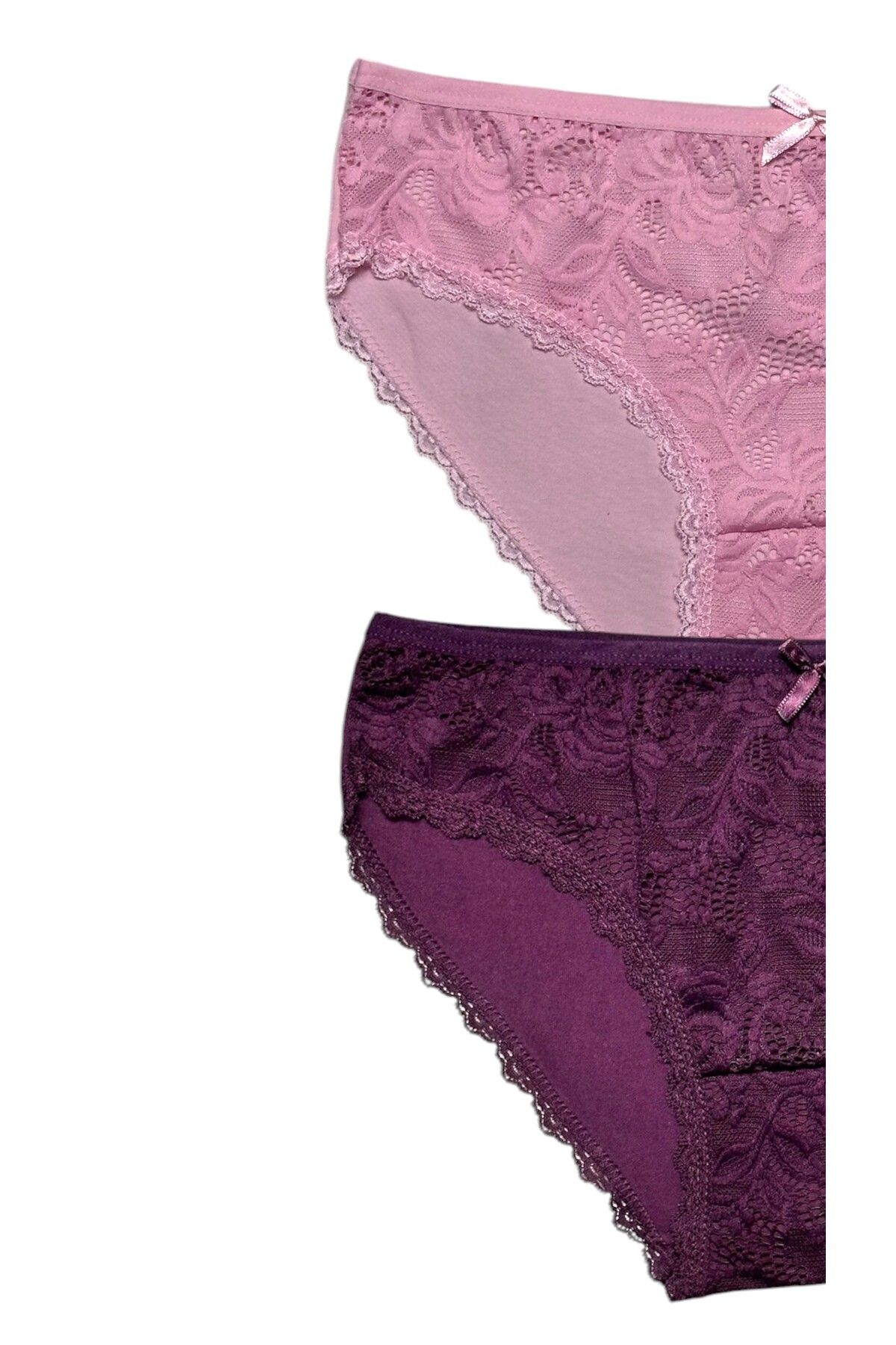 Gizli Butik-Κόκκινο μαύρο σετ 2 βαμβακερά εσώρουχα μπικίνι με δαντέλα 2