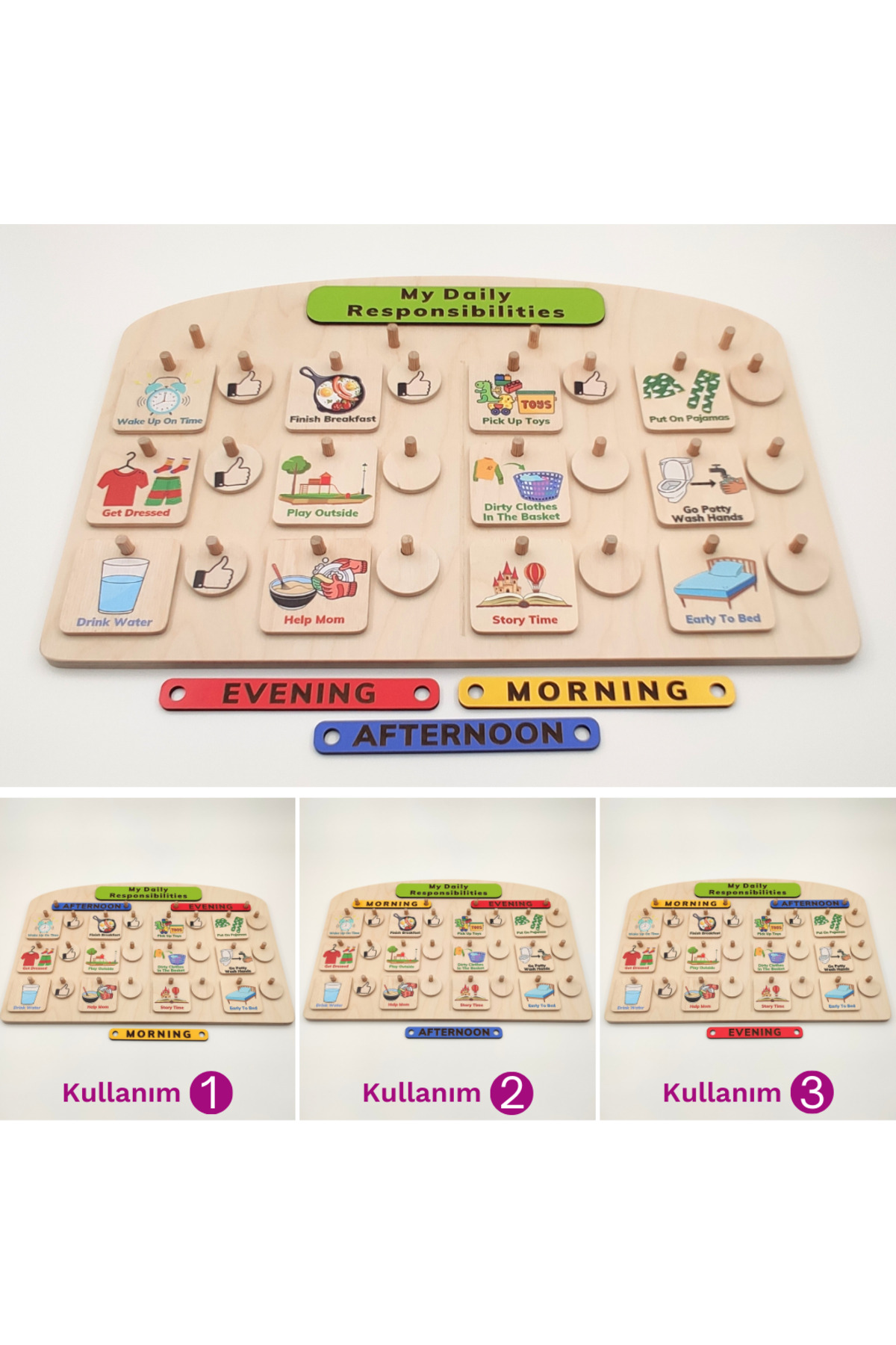 Dodo Montessori Montessori Günlük Görev Tablosu - SET 2: Büyük Boy (30 Görev Kartlı) fotoğrafı 5 (önizleme)