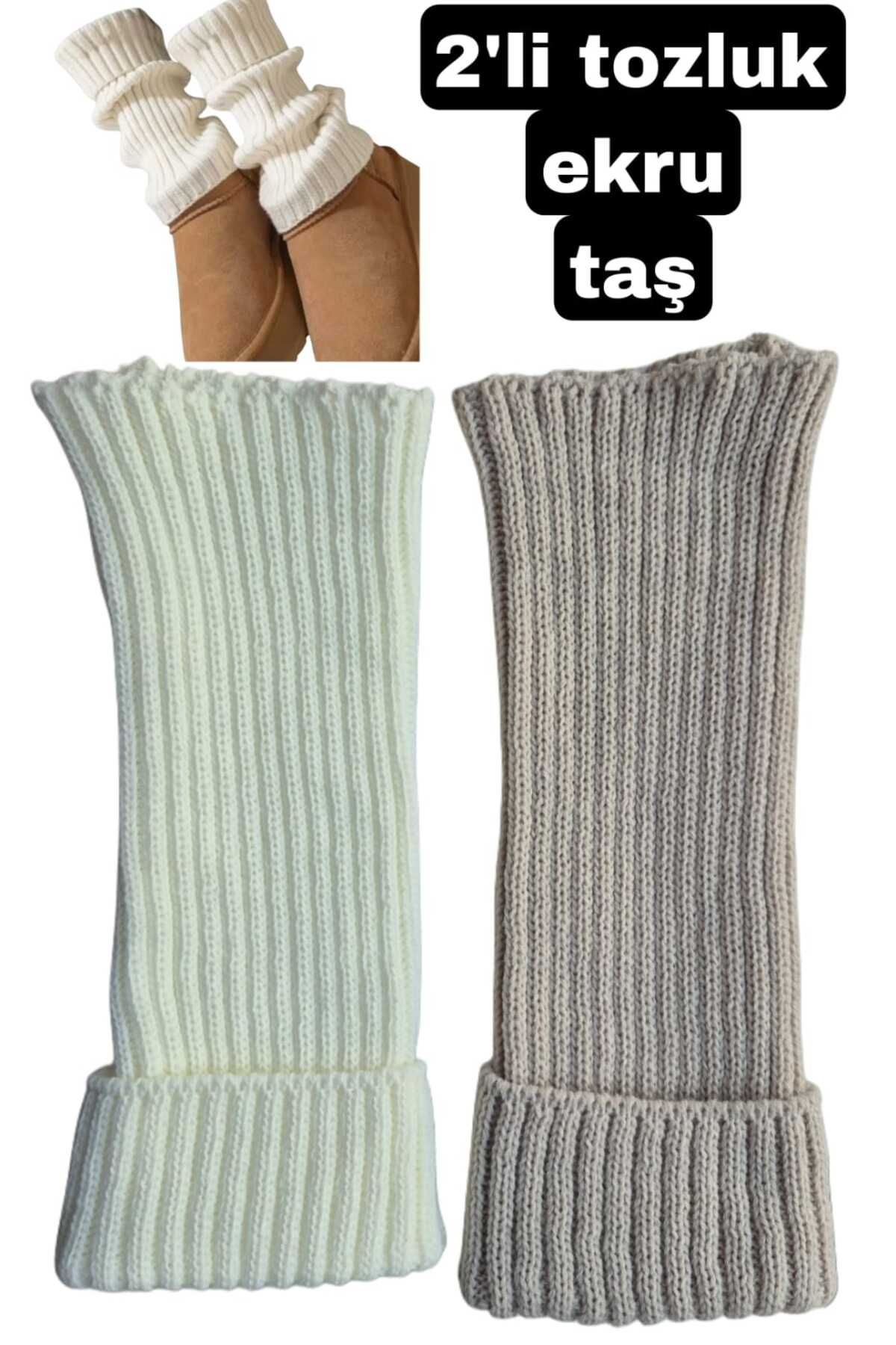 EMKA GİYİM %100 Akrilik Premium Triko Örgü Leg Warmer Ayak Isıtıcı Tozluk