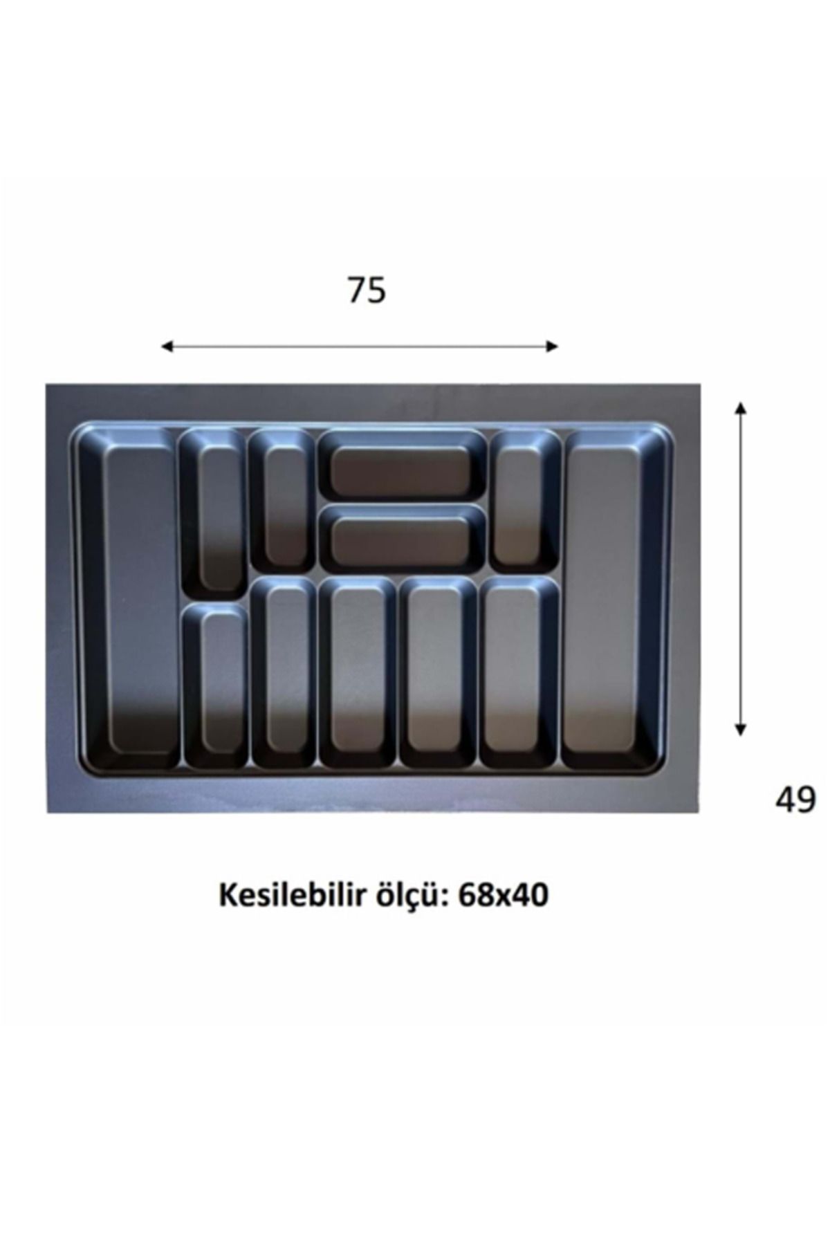 Ramby Eco Lüx Modül Kaşıklık Antrasit 76x49 Cm Royaleks-ACERO-20357