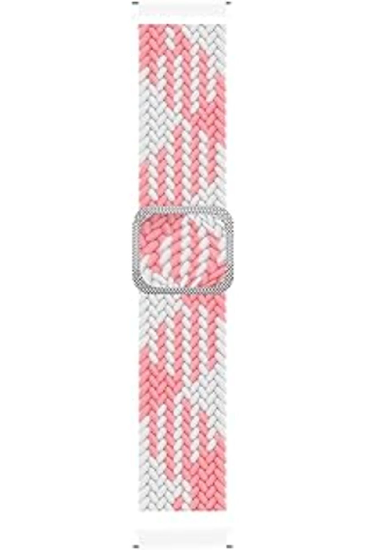 Epatim Galaxy Watch 3 45Mm Için Kordon Braided Loop Band Pembe Beyaz