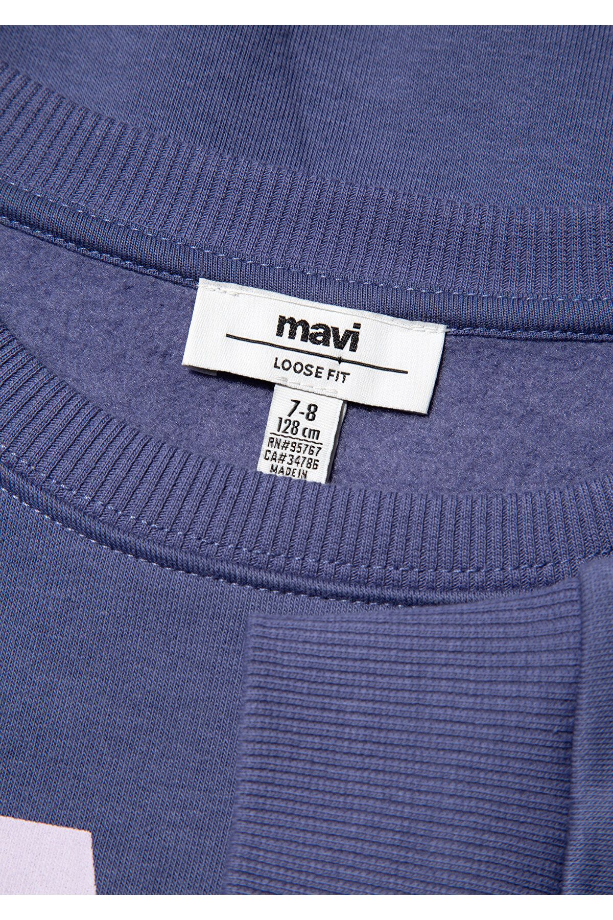 Mavi-Logo Printed Purple Sweatshirt 7S10050-70661 4