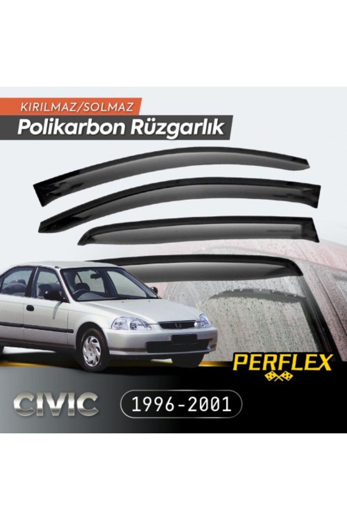 BelleFusion Honda Civic 1996-2001 Cam Rüzgarlığı V2 Mugen