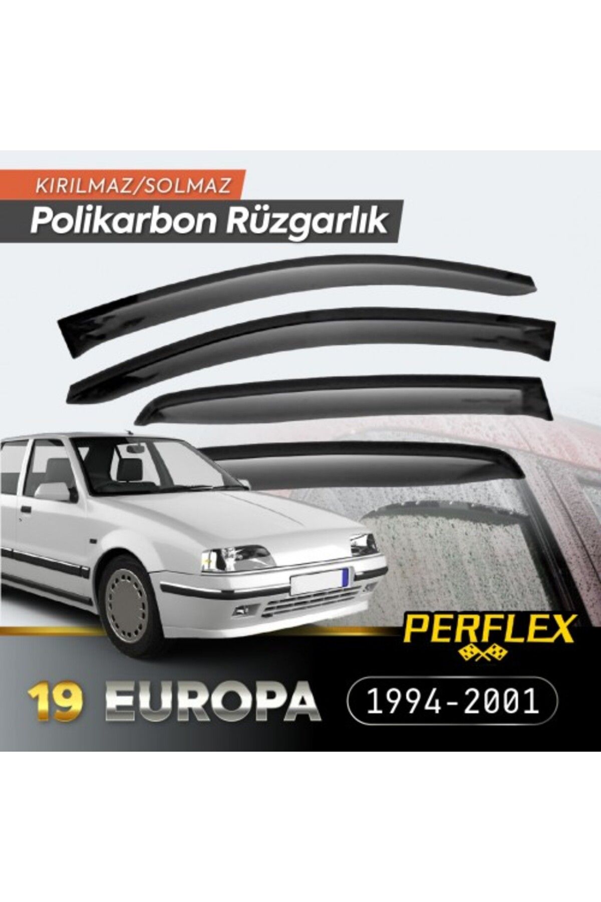 BelleFusion Renault 19 Europa 1994-2001 Cam Rüzgarlığı V2 Düz