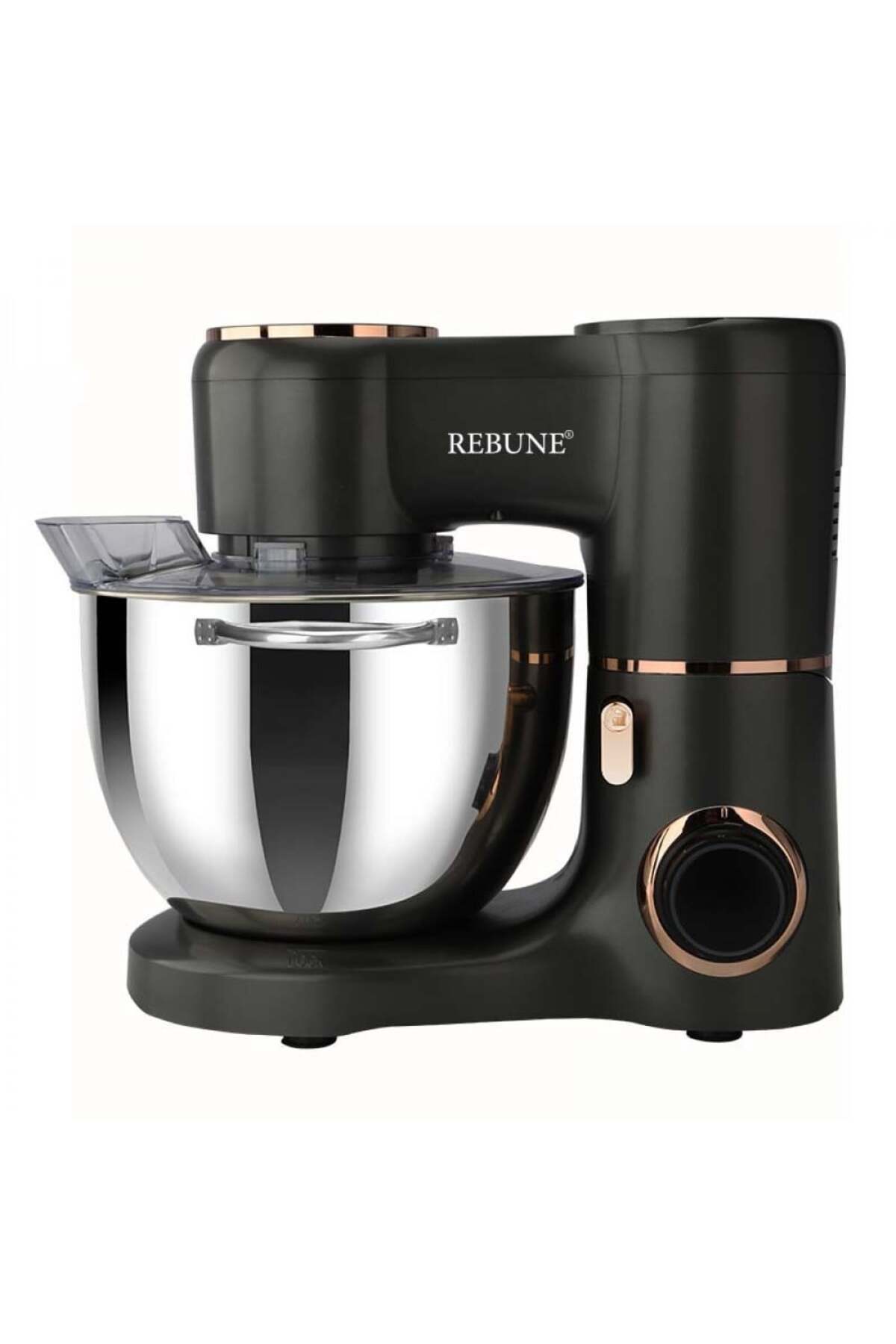 rebune Electric mixer, steel bowl with handle, 8 liter capacity, 6 speed levels, kneading, mixing, 1100 watts