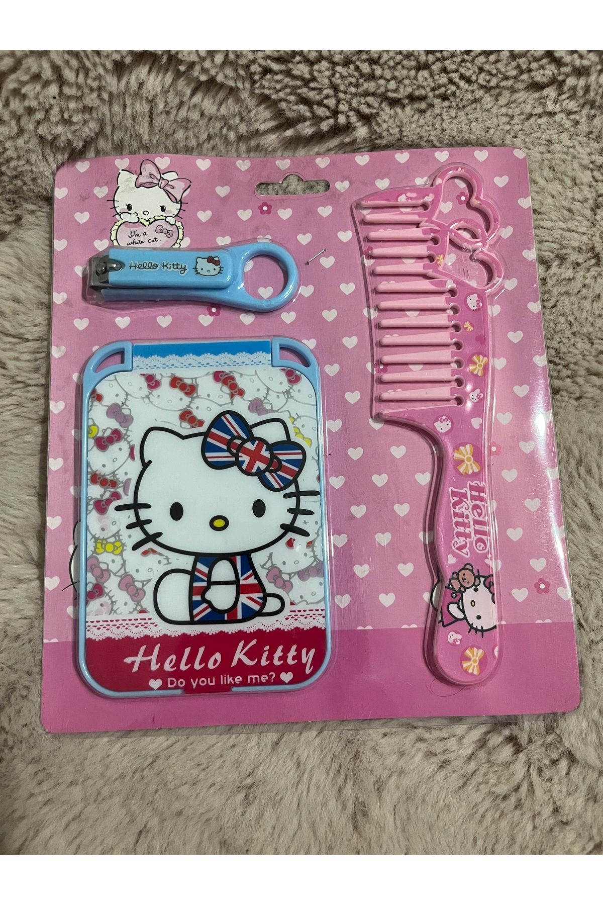 Ramilabutik Hello kitty ayna tarak ve tırnak makası seti