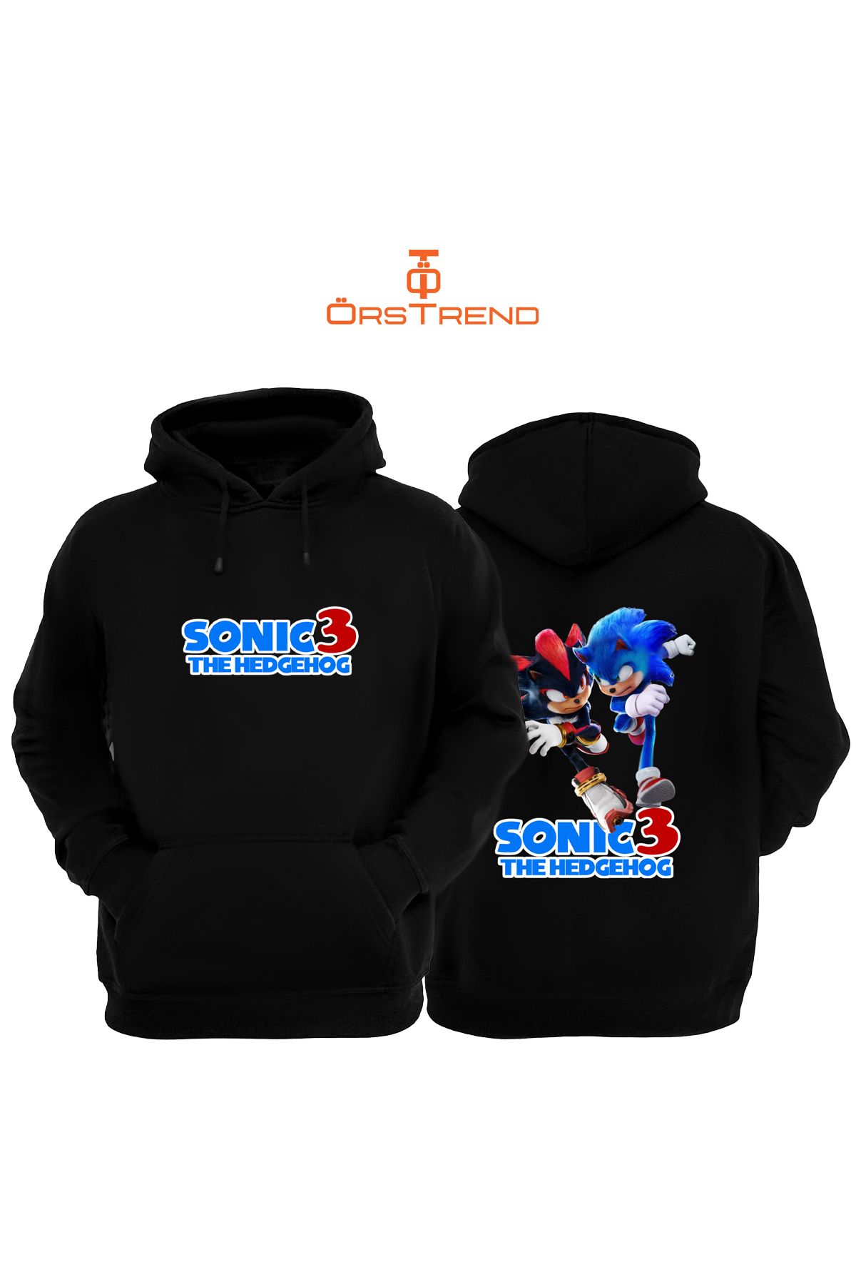 ÖRSTREND Sonic 3 Baskılı Unisex Kapşonlu Sweatshirt