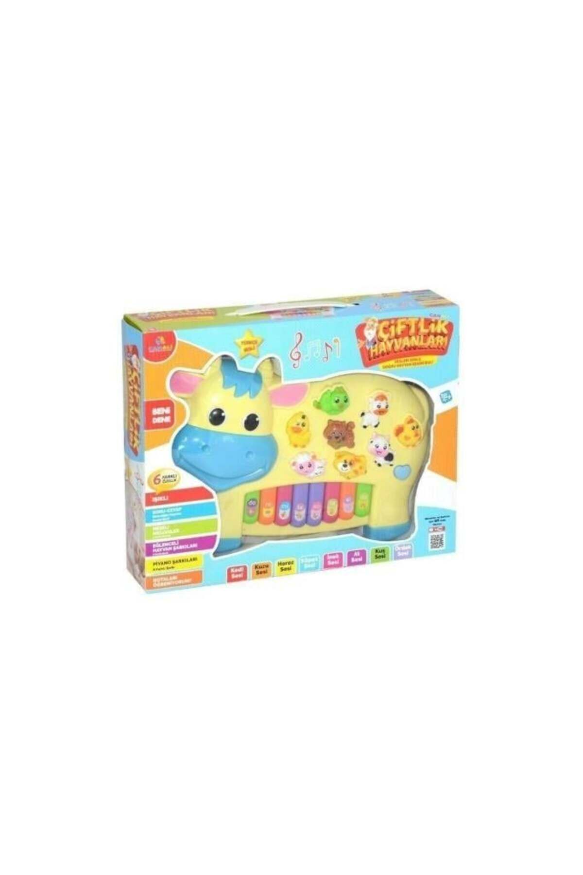 Can Ali Toys Türkçe Müzikli Eğitici Piyano Cnl-2222 Sarı - Mavi Beyaz-pembe-mavi