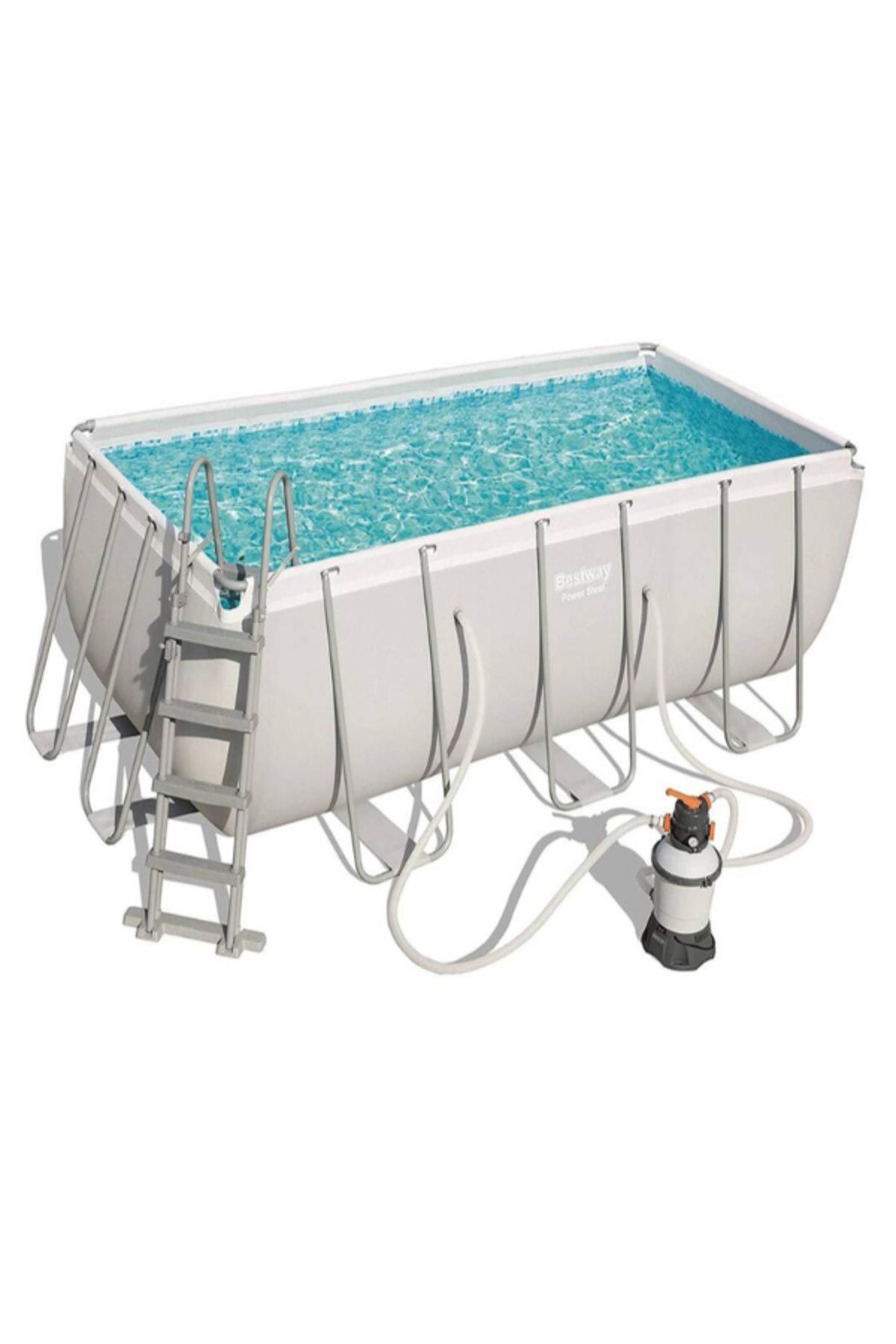 BESTWAY-Rectangular Pool + Filter Pump + Ladder Set 412X201X122Cm 26-56457 3