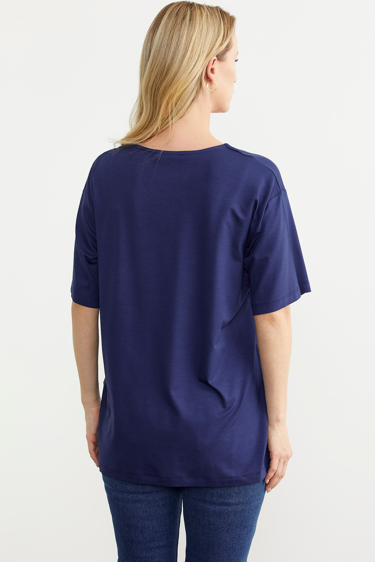 Sementa-Indigo Embroidered T-Shirt - Color Combination 6