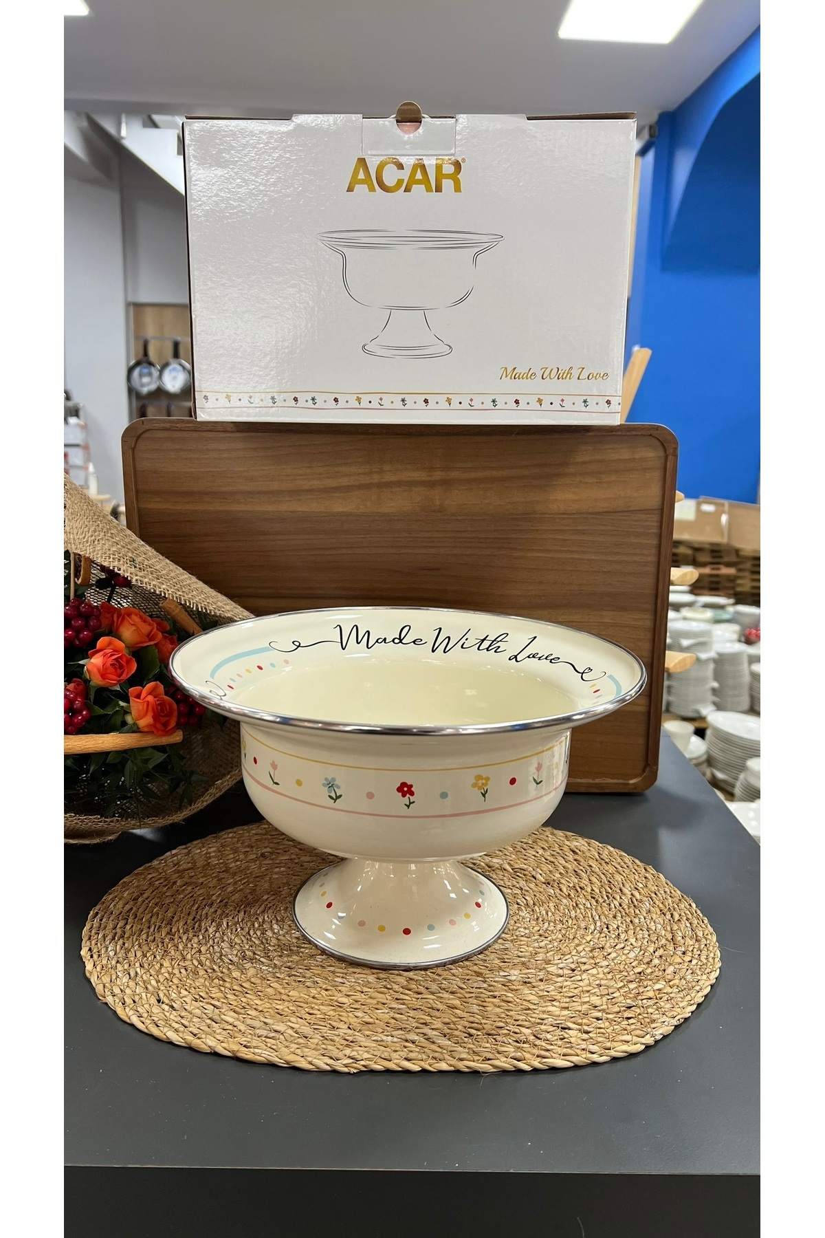 ACAR MADE WITH LOVE EMAYE BÜYÜK MEYVELİK (AYAKLI)