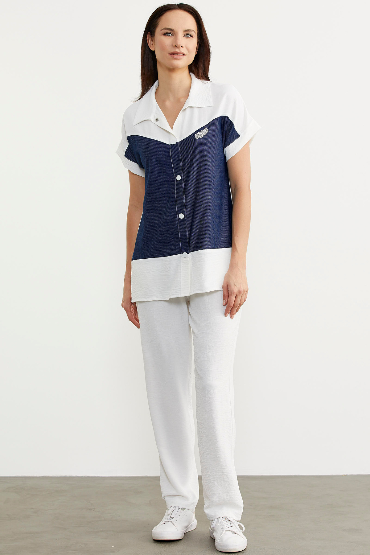 Sementa-Denim Look Double Color Set - Ecru 2