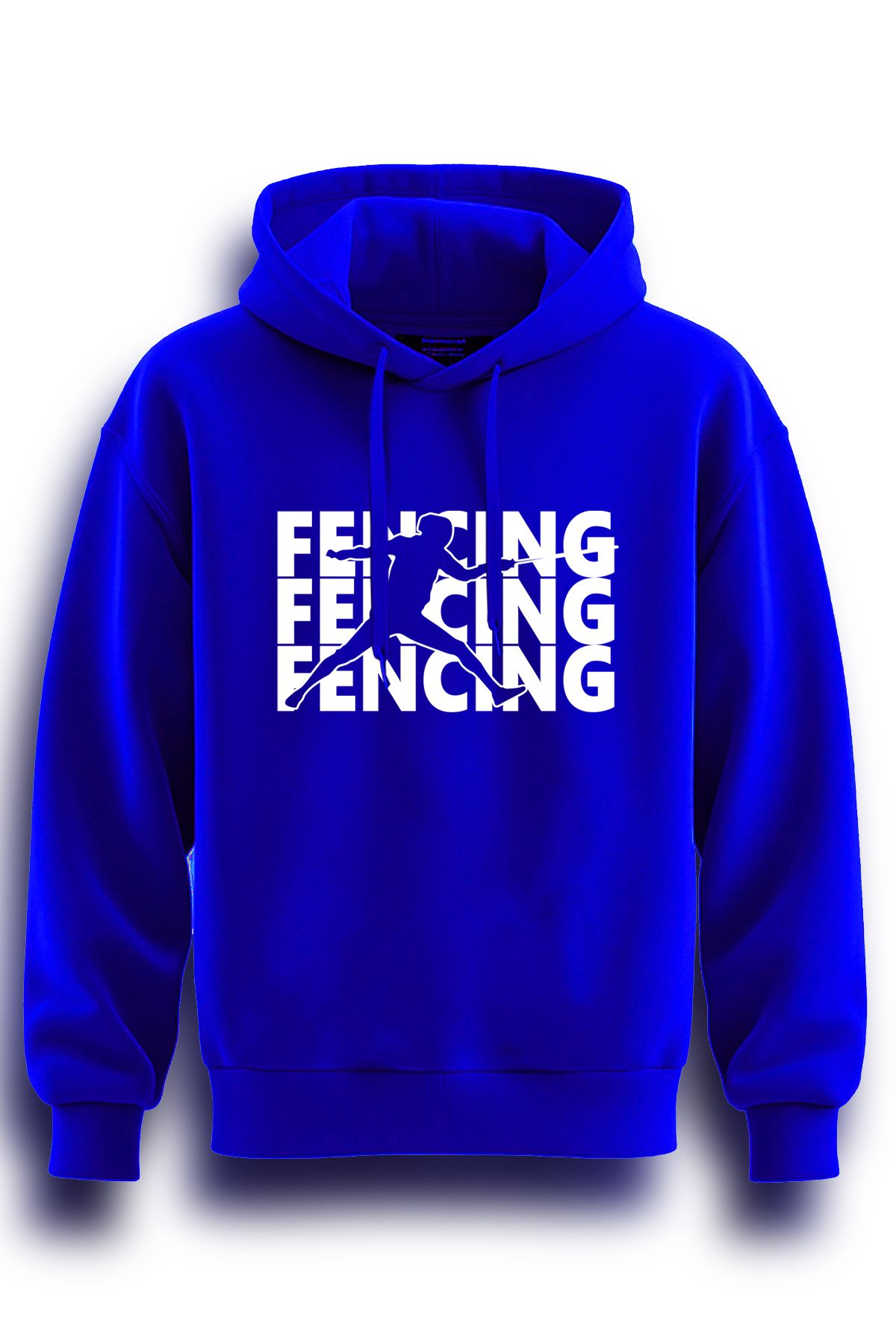 TOP GLORY Eskrim Baskılı  Sweatshirt Kapüşonlu 3 iplik Hoodie Fencing Sweat Fench6006