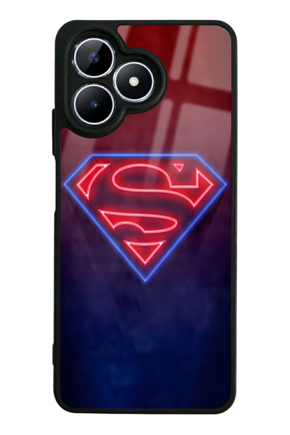 Spoyi Oppo Realme Note 50 Neon Superman Tasarımlı Glossy Telefon Kılıfı