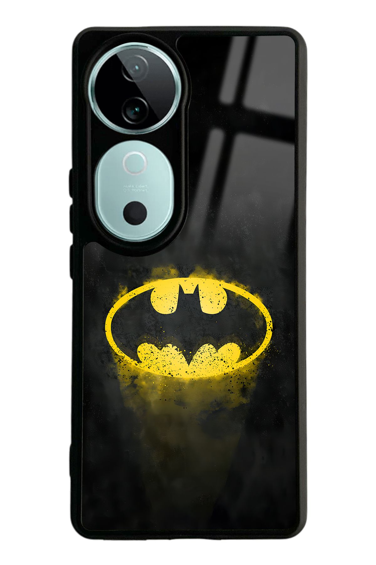 Spoyi Vivo V40 Yellow Batman Tasarımlı Glossy Telefon Kılıfı