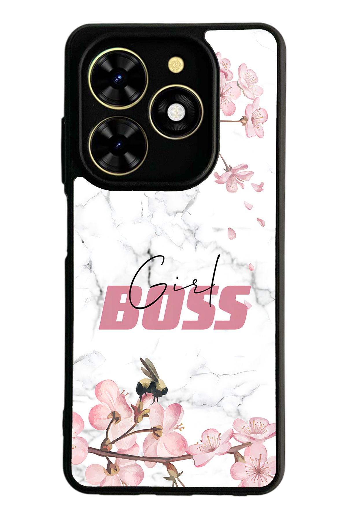 Spoyi Tecno Spark Go 2024 Sakura Girl Boss Tasarımlı Glossy Telefon Kılıfı