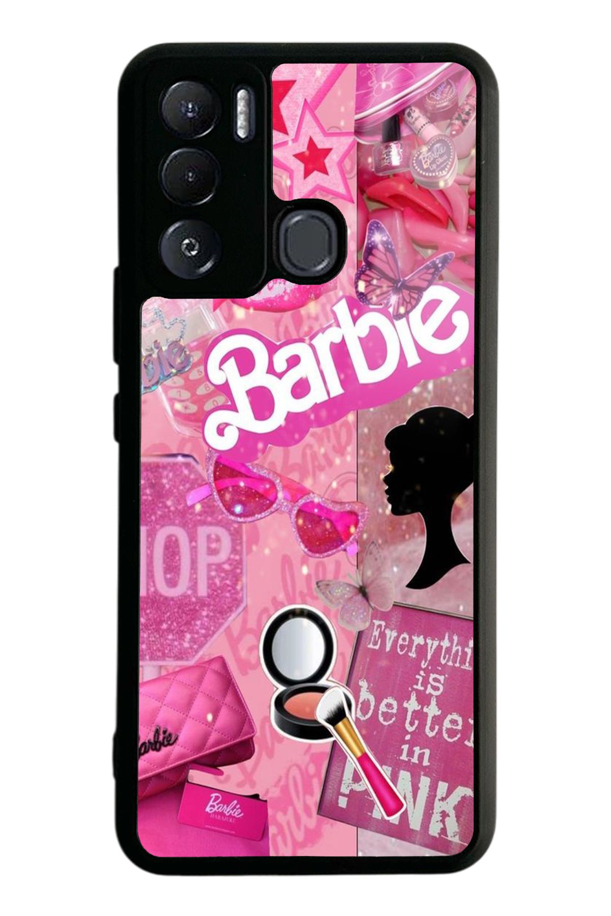 Spoyi Tecno Pova Neo Barbie Make-Up Tasarımlı Glossy Telefon Kılıfı