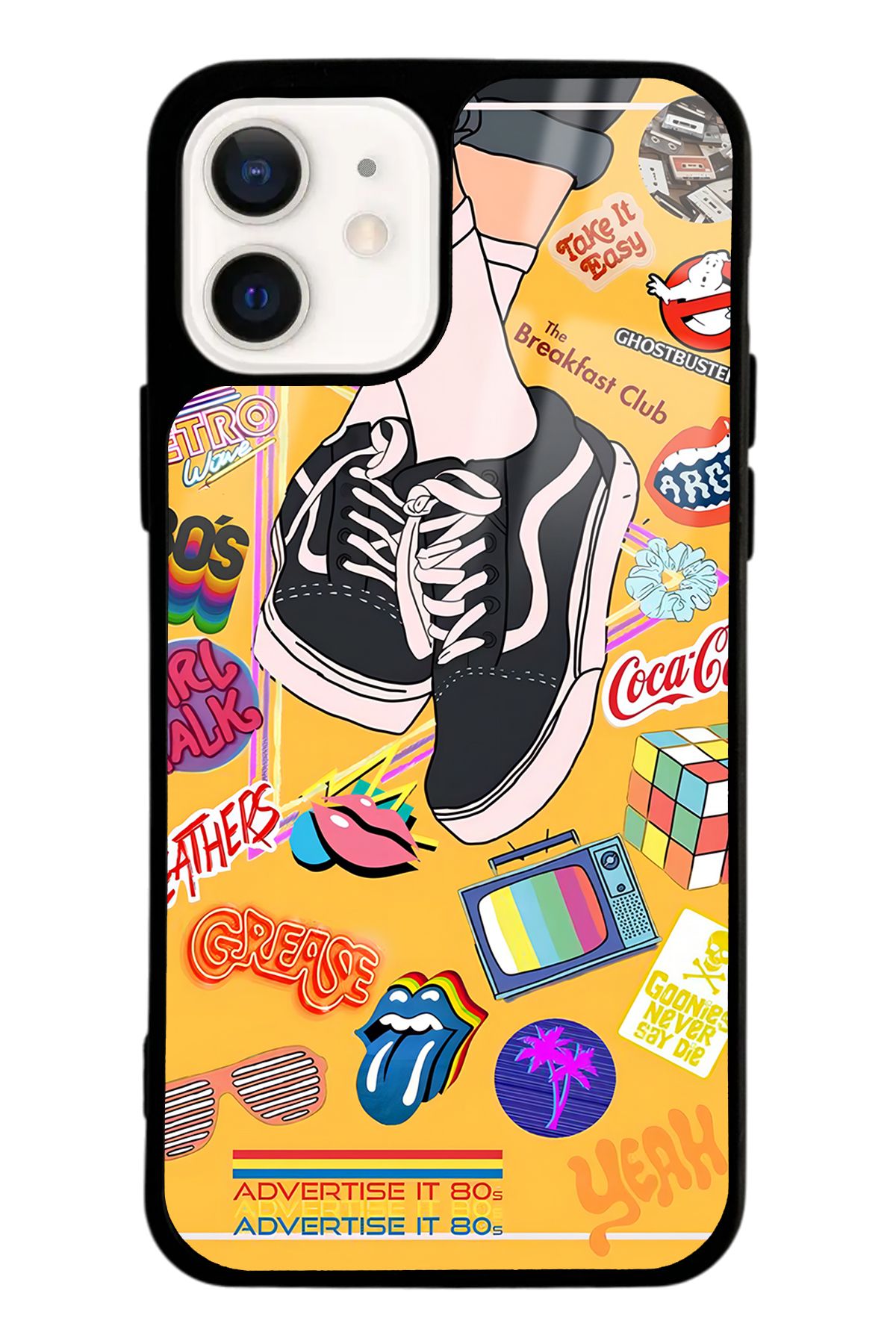 Spoyi iPhone 12 Retro Vans Tasarımlı Glossy Telefon Kılıfı