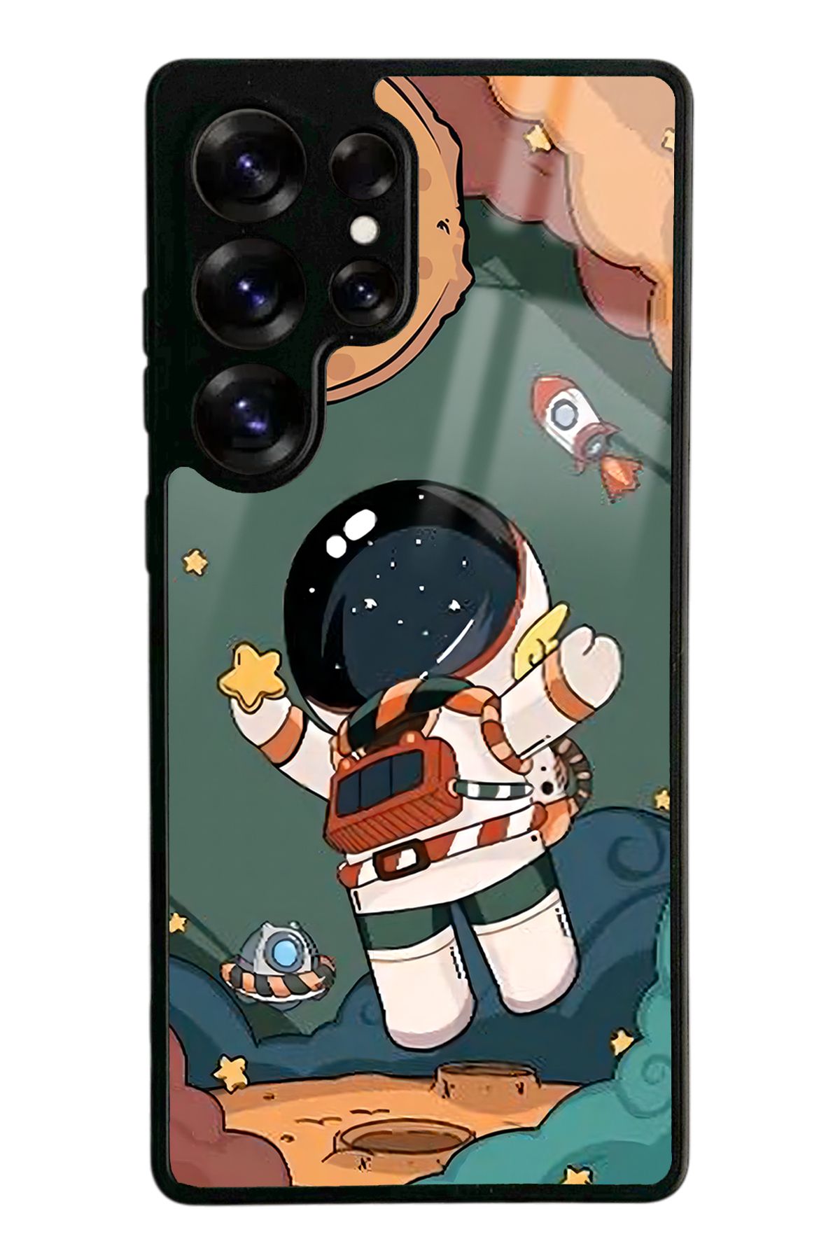 Spoyi Samsung S25 Ultra Anime astronot Tasarımlı Glossy Telefon Kılıfı