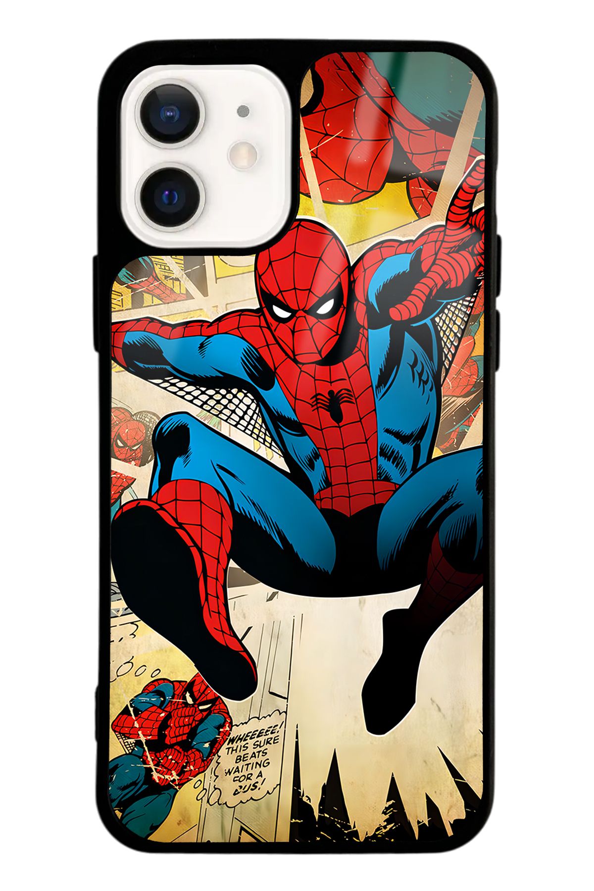 Spoyi iPhone 12 Spider-Man Örümcek Adam Tasarımlı Glossy Telefon Kılıfı