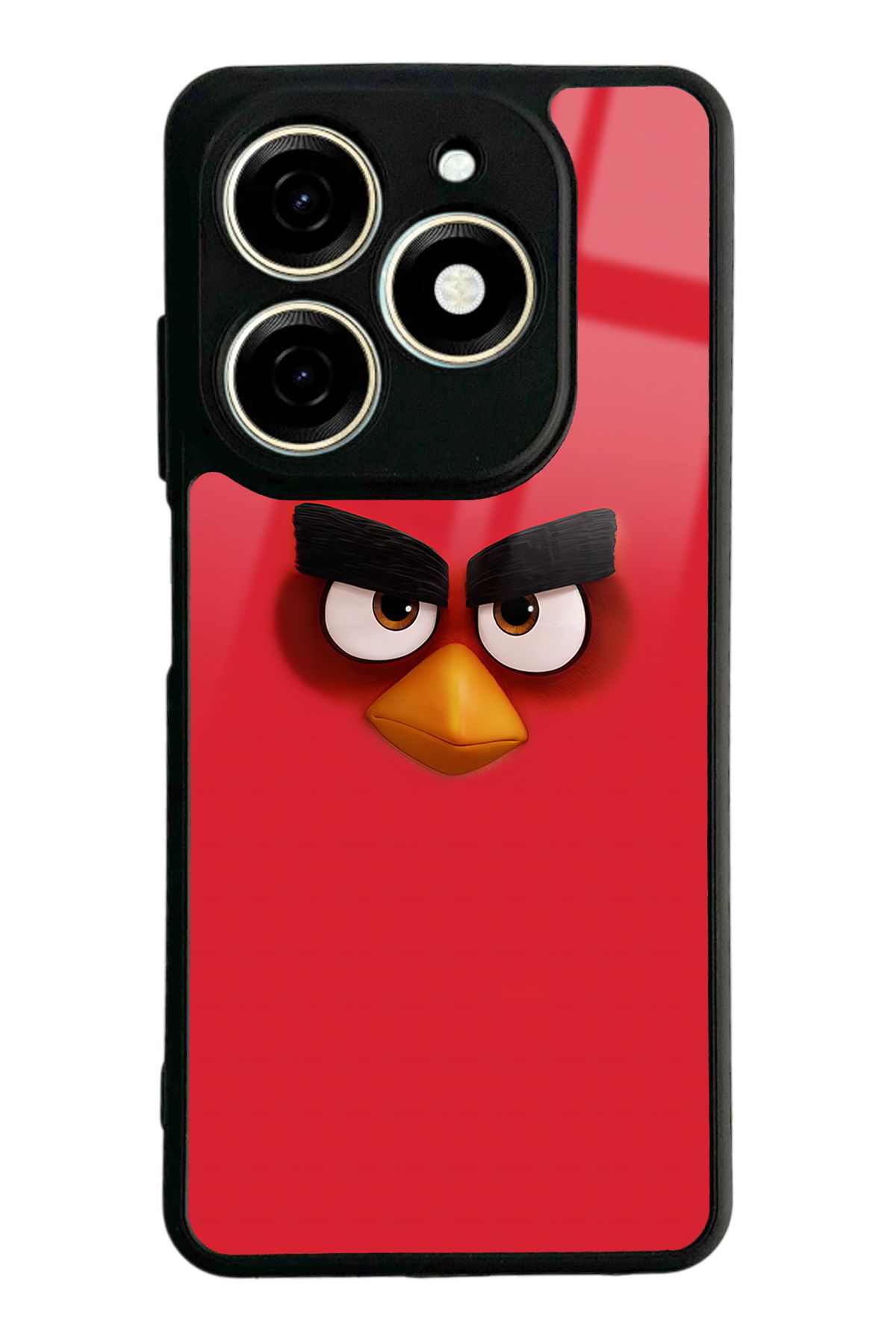 Spoyi Tecno Spark 20 Red Angry Birds Tasarımlı Glossy Telefon Kılıfı