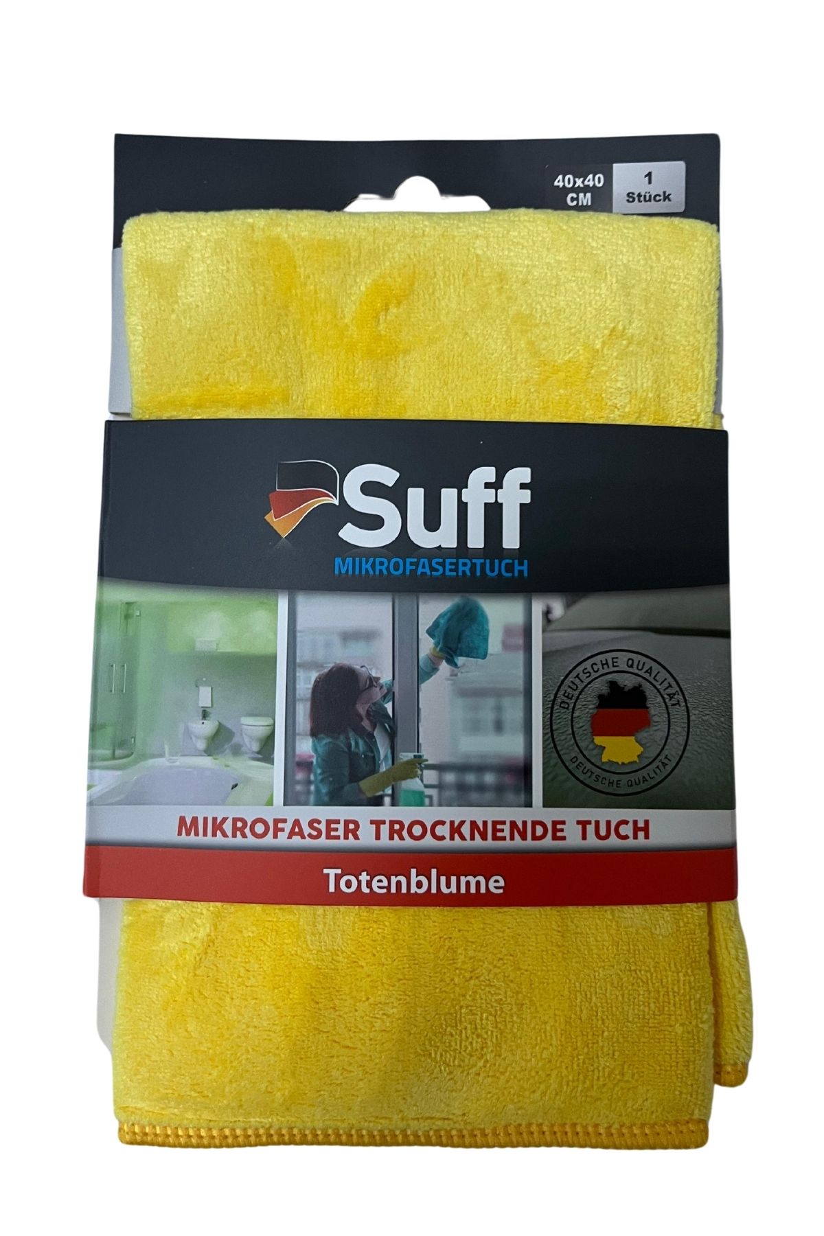 Suff Kadife Çiçeği Mikrofiber Kurulama Bezi 40 x 40 cm, Sarı