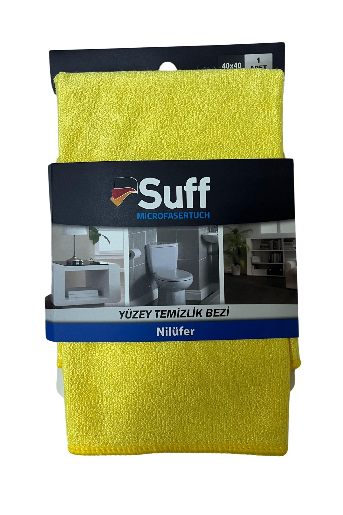 Suff Nilüfer Mikrofiber Yüzey Temizlik Bezi 40 x 40 cm, Sarı