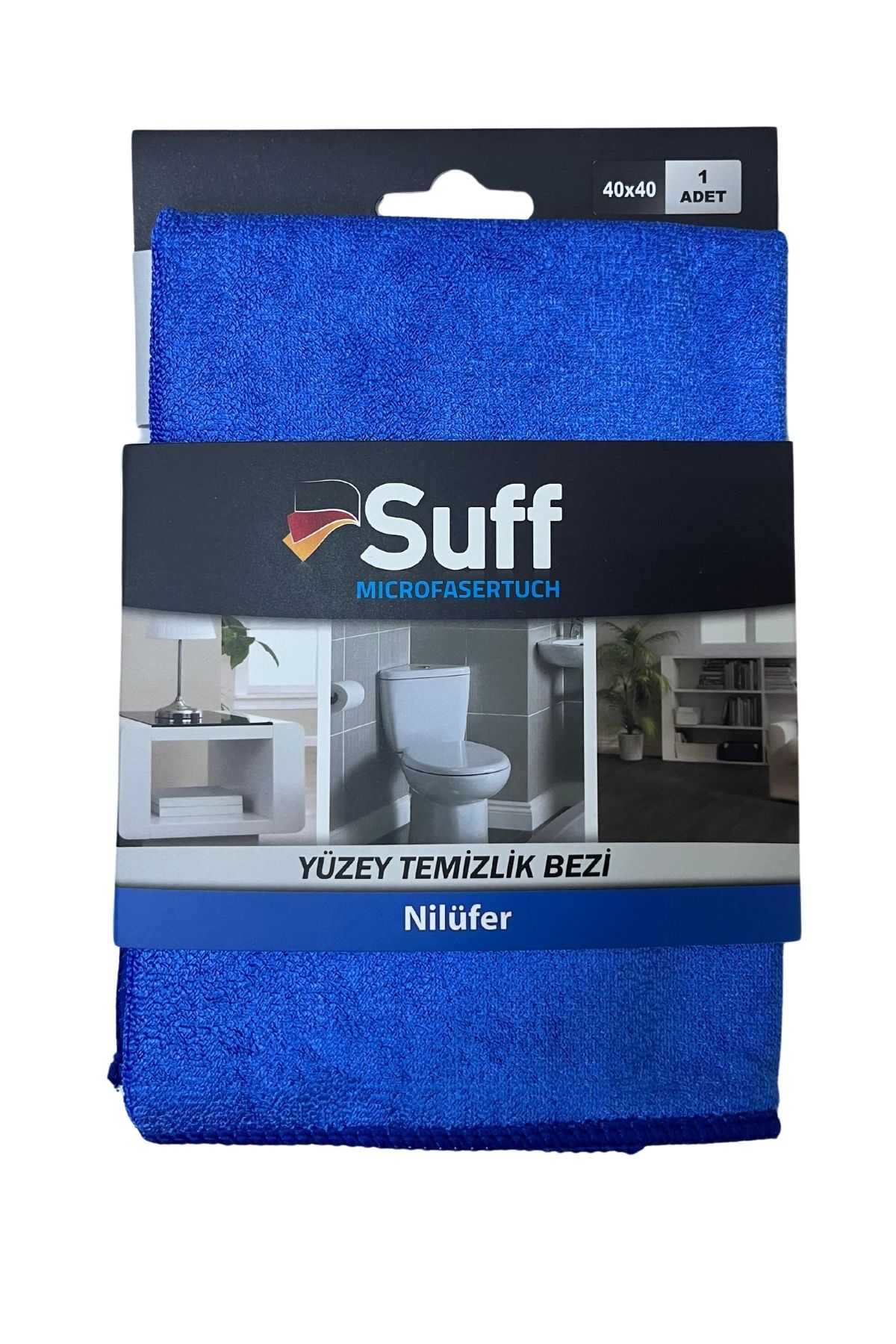 Suff Nilüfer Mikrofiber Yüzey Temizlik Bezi 40 x 40 cm, Mavi