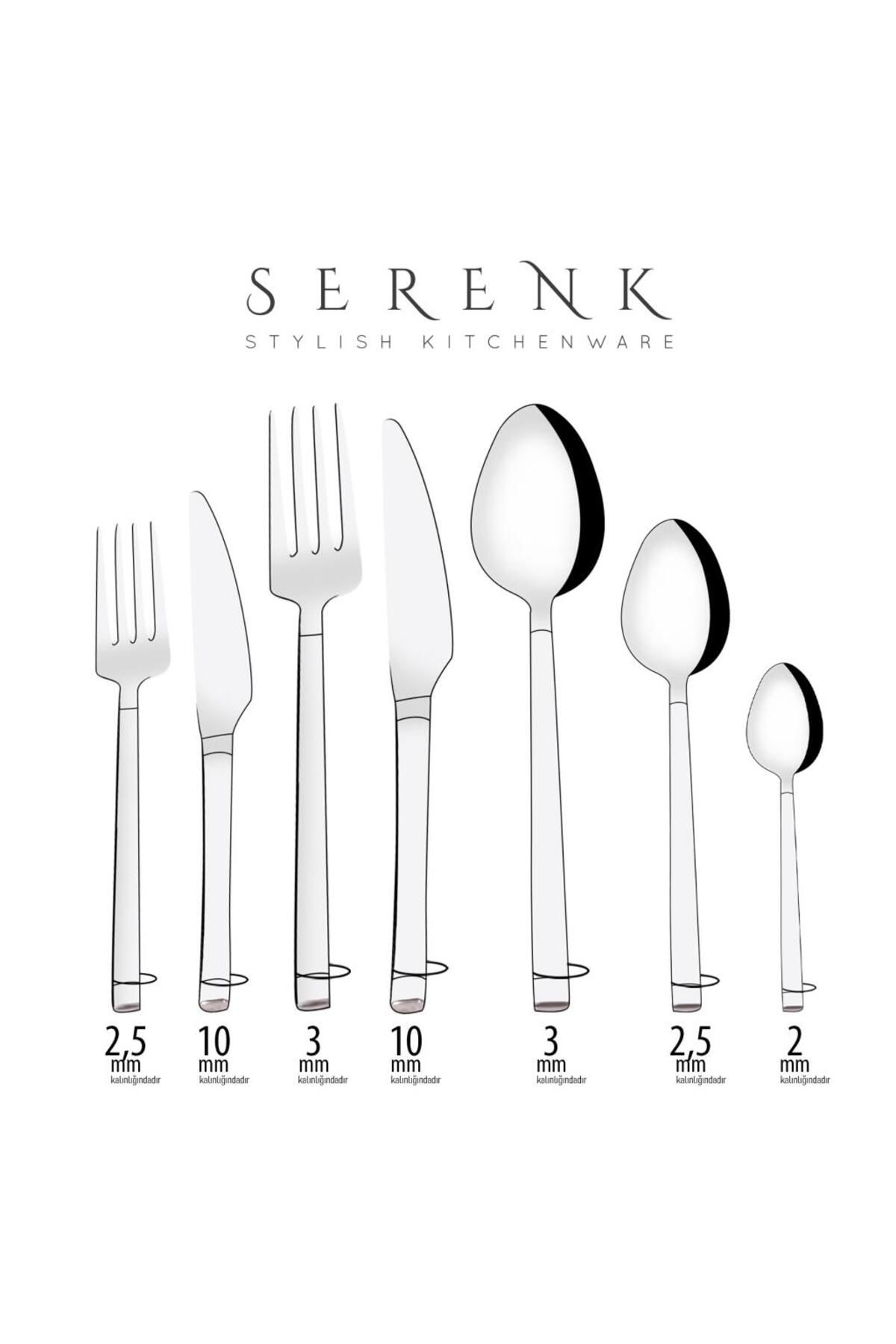 Serenk-Barcelona Stahlgabel-Löffel-Messer-Set, 18-teilig 5