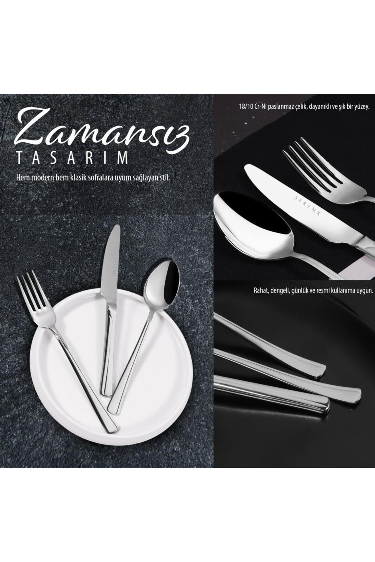 Serenk-Paris Stahlgabel-Löffel-Messer-Set 42-teilig 5