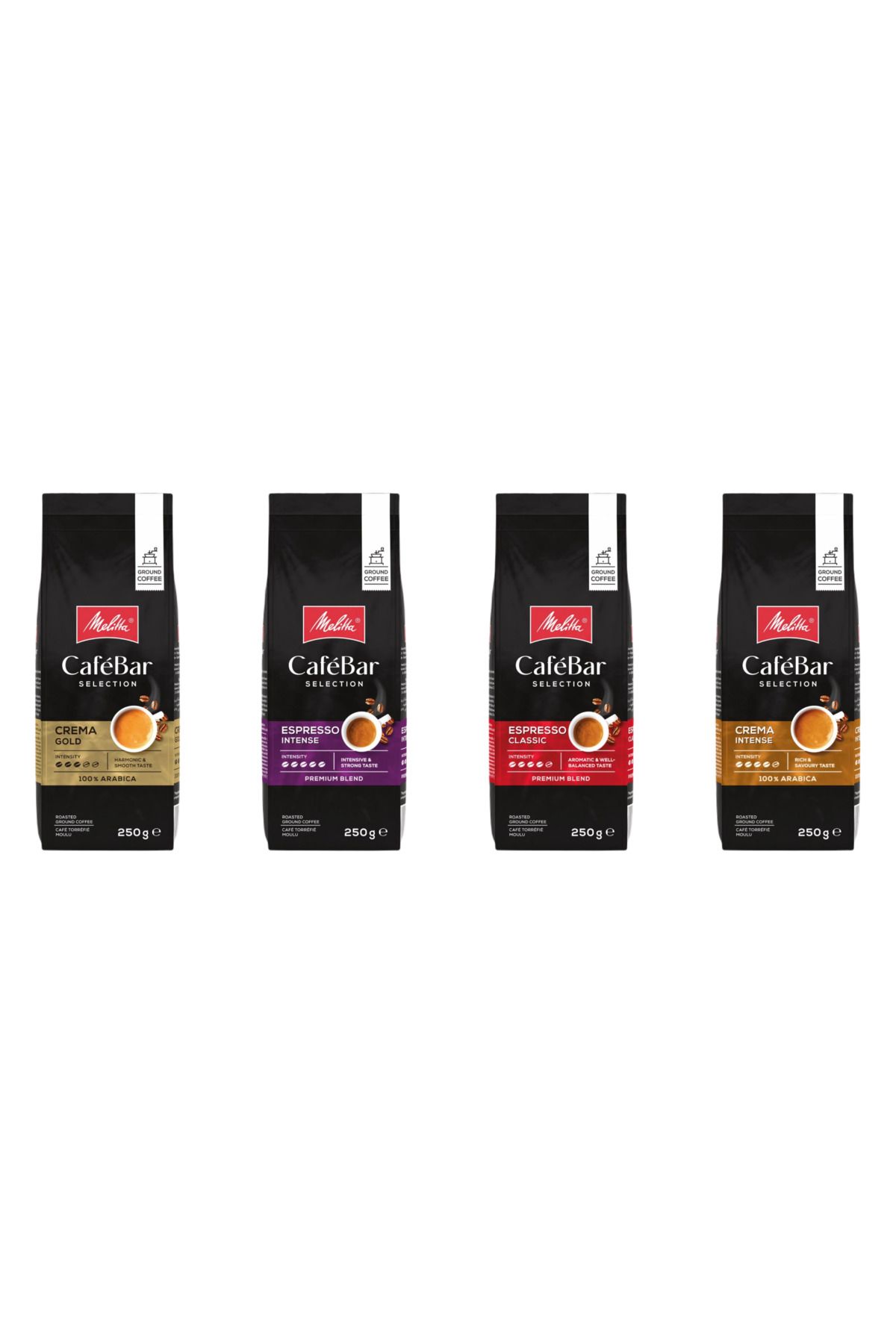 melitta CafeBar Öğütülmüş Kahve 4x250gr Tadım Paketi