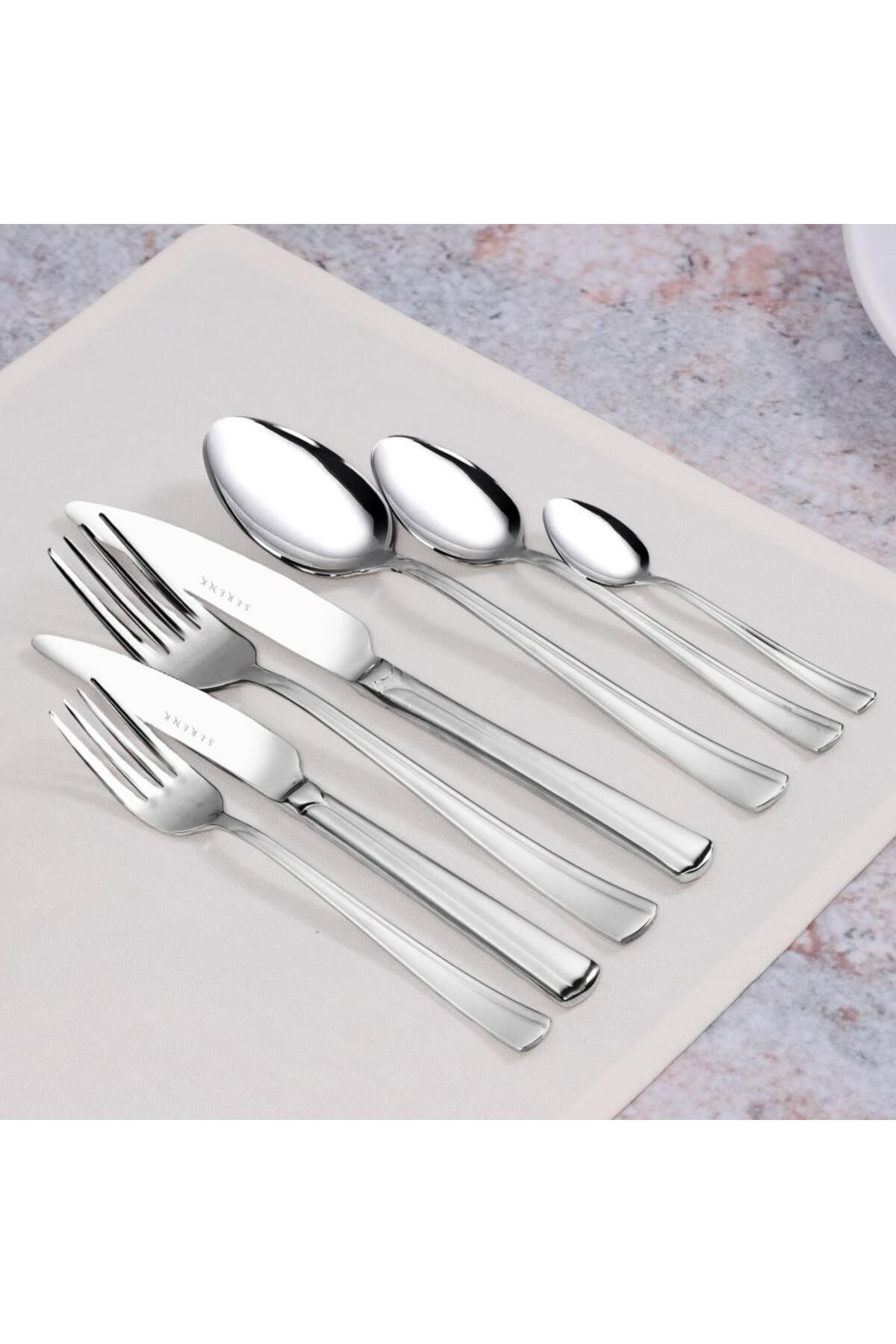 Serenk-Paris Stahlgabel-Löffel-Messer-Set 42-teilig 3