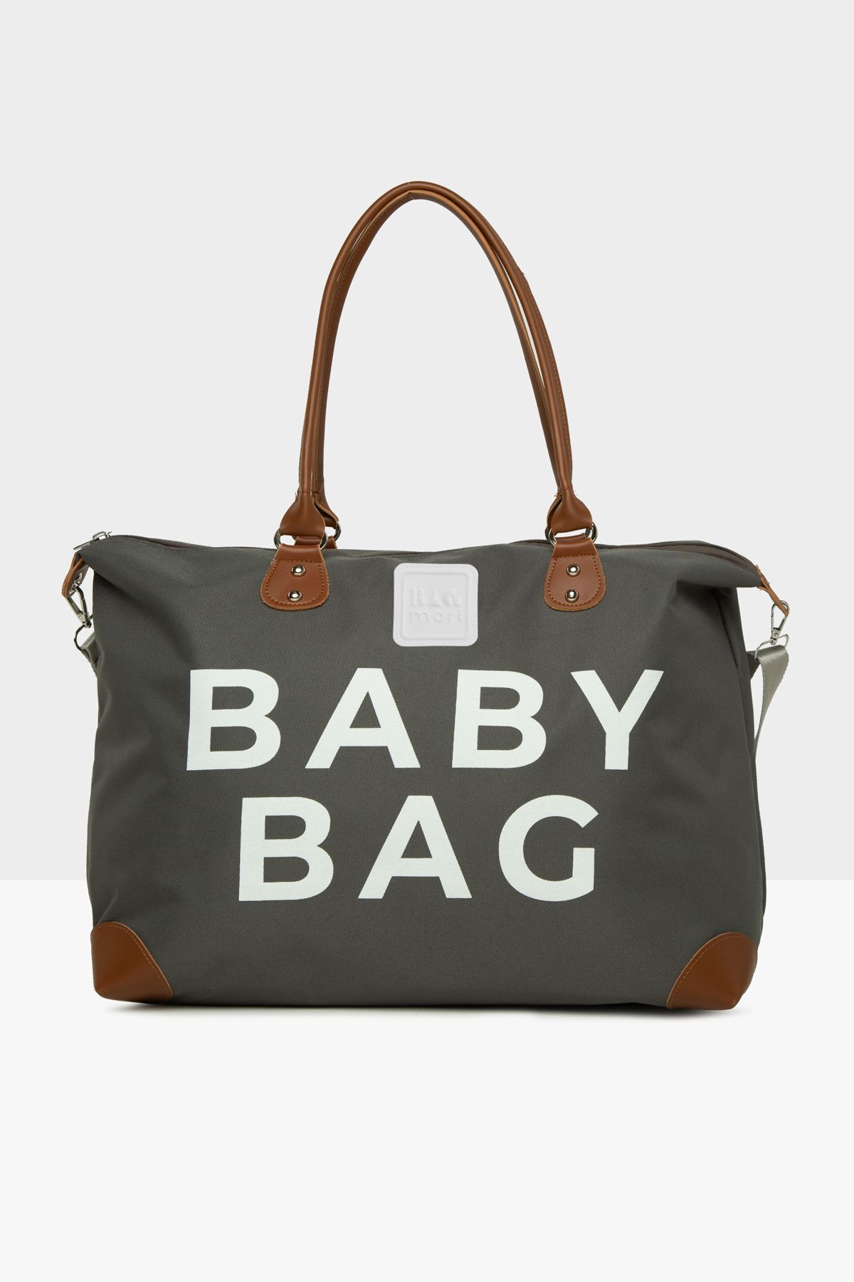 Bagmori Gri Baby Bag Baskılı Garnili Anne Bebek Çantası M000008582