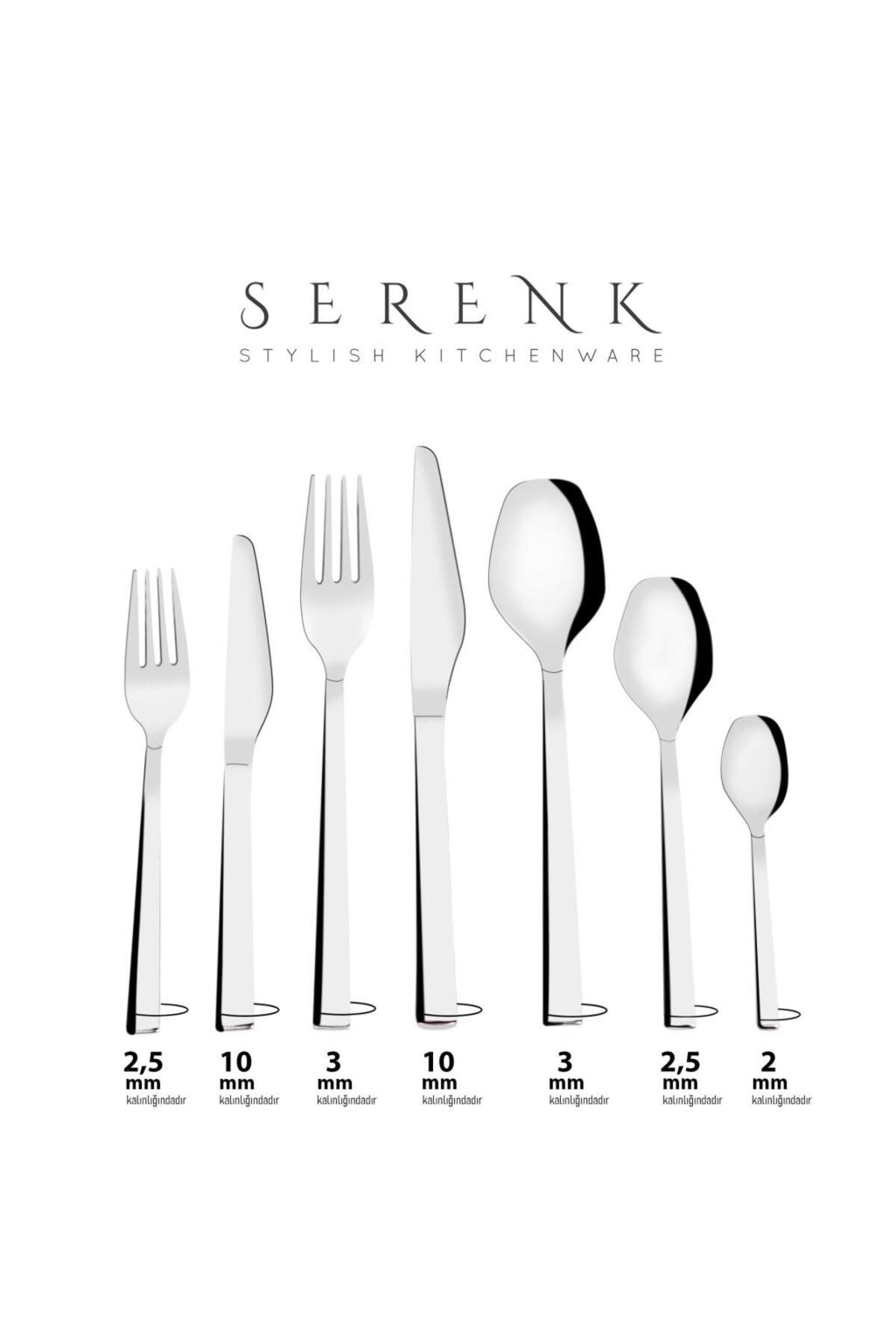 Serenk-New York Stahlgabel-Löffel-Messer-Set, 42-teilig, Premium-18/10-Edelstahlmaterial 4
