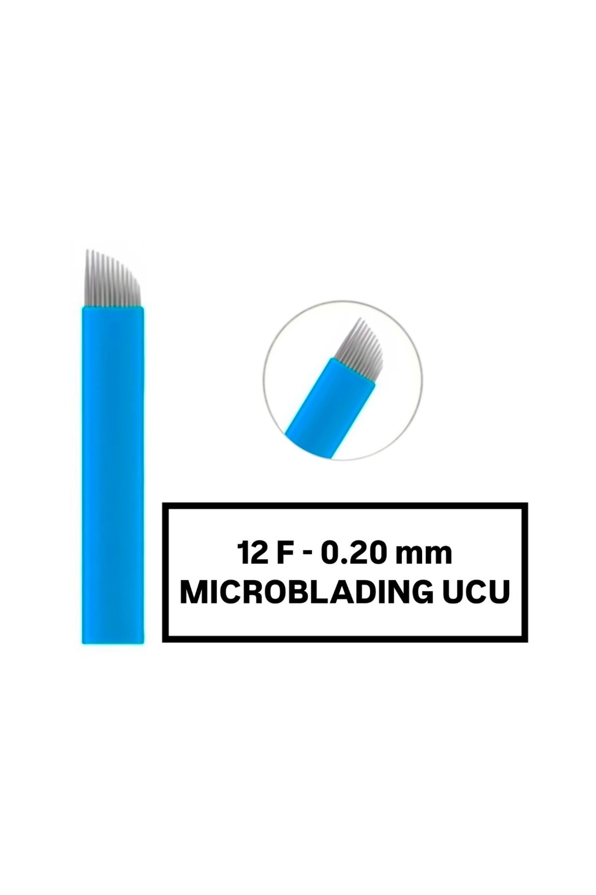 İthalSepeti 10 Adet ( 12F-0.20mm Mavi ) Microblading Kalemi Değiştirilebilir Uç ( İğne )