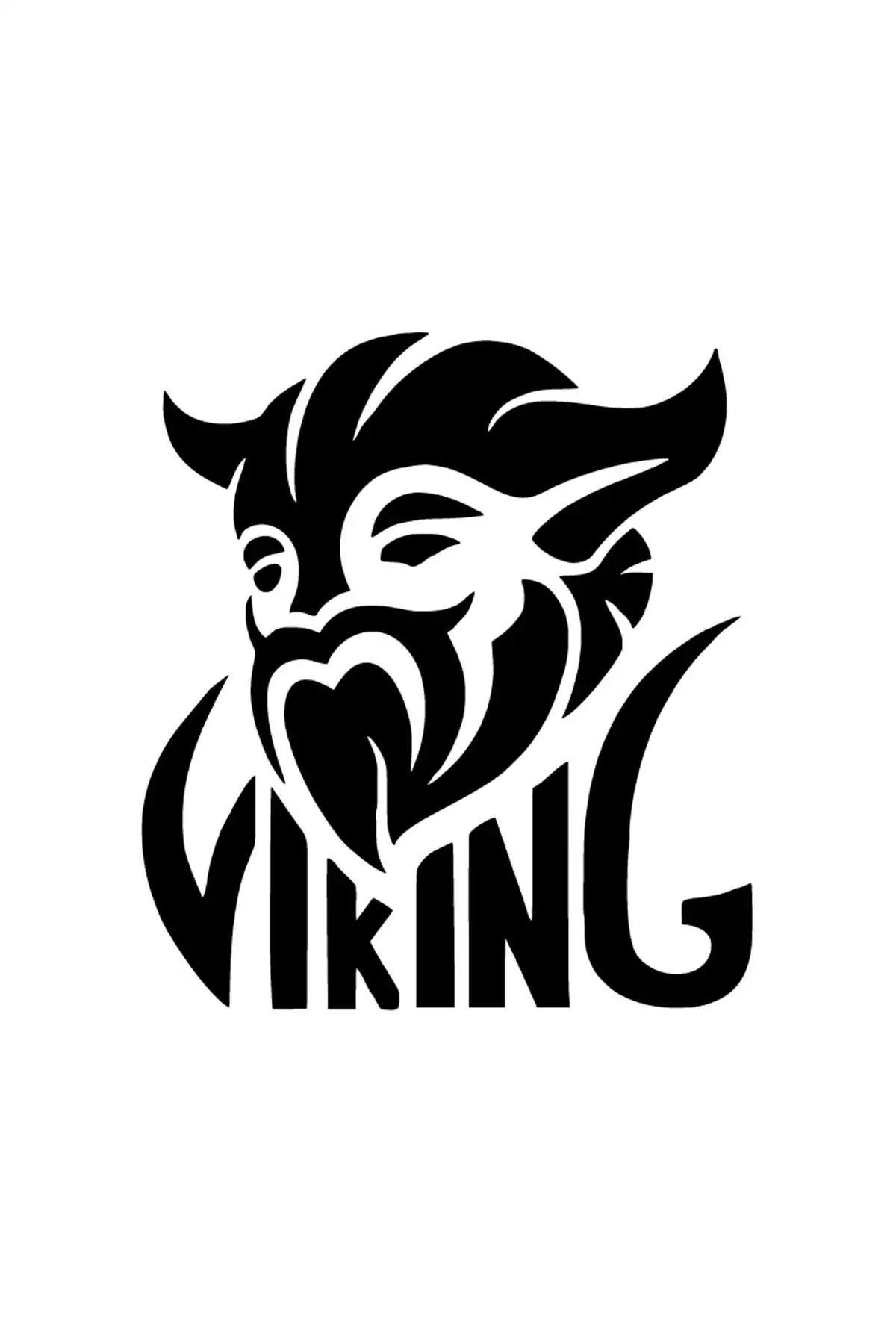 DesingONB Boynuzlu Viking Sticker 20 X 22 Cm