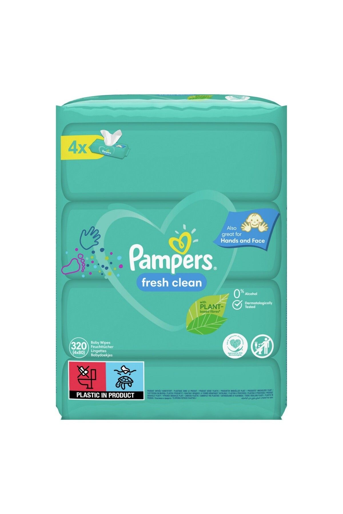 Prima Pampers Baby Yenidoğan Fresh Clean Islak Havlu 80x4 Adet (320 Yaprak)